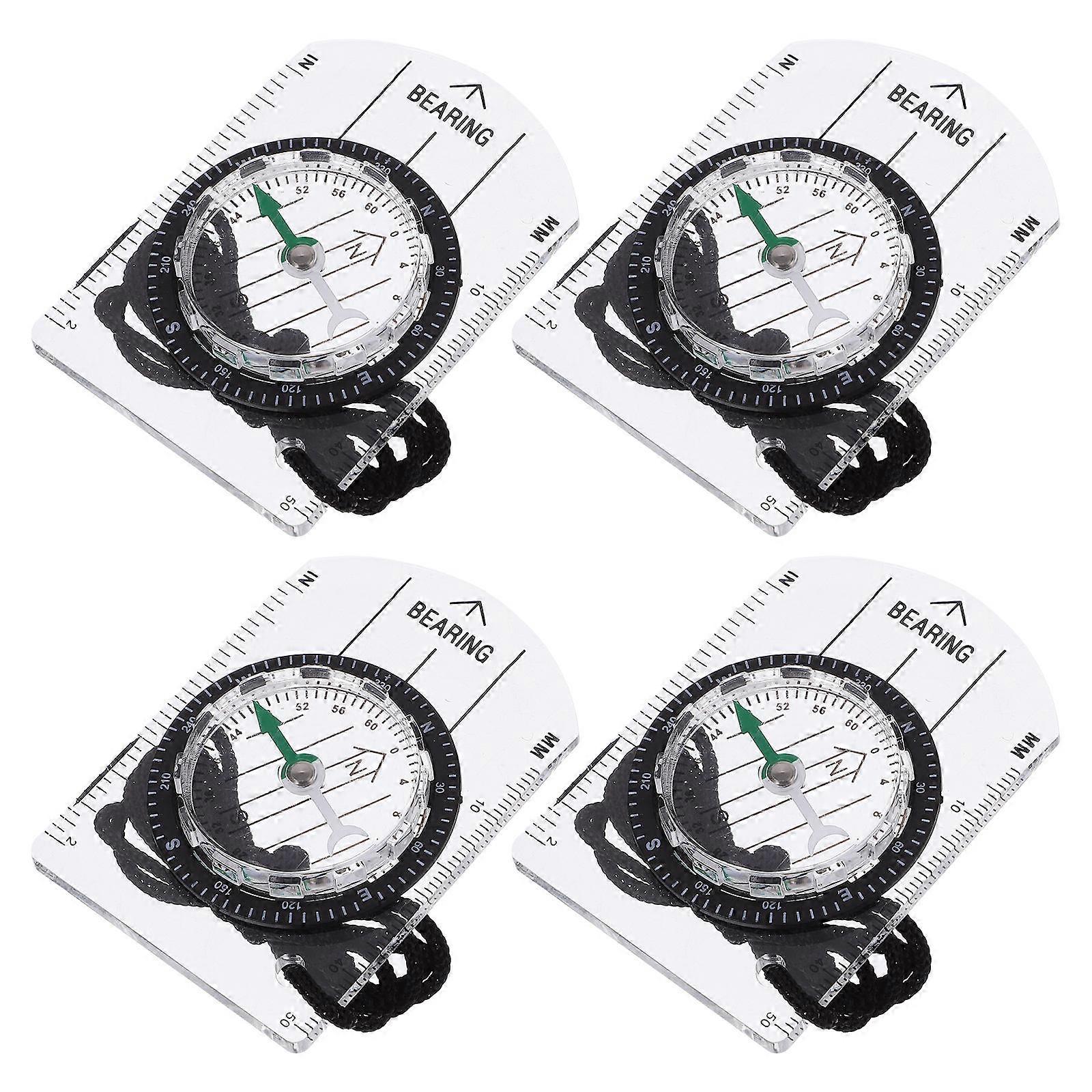 4Pcs Portable Hiking Accessory Compass For Navigation Outdoor Activities with Direction Finding Function