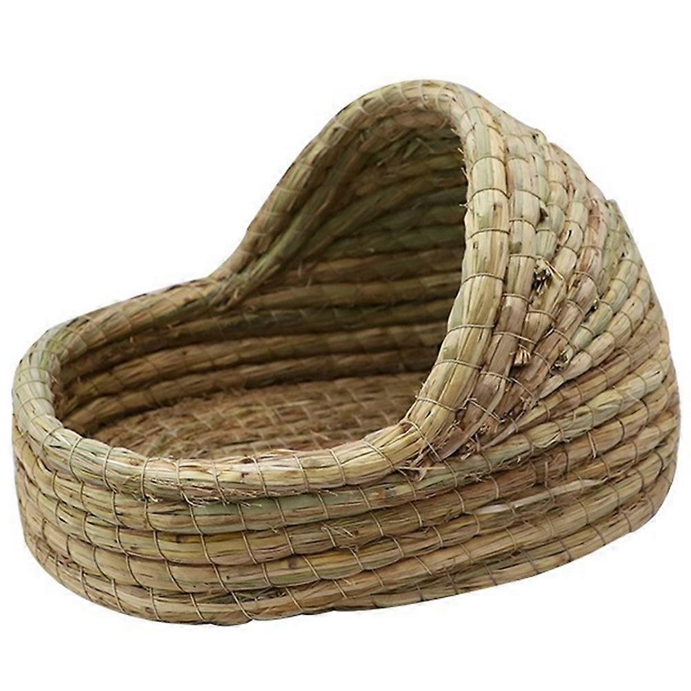 Natural Small Animal Nest Woven Rabbit House Cozy Shelter Medium Hideout for Guinea Pigs Hamsters Breathable Warm Cool Bed Improved Sleep Quality