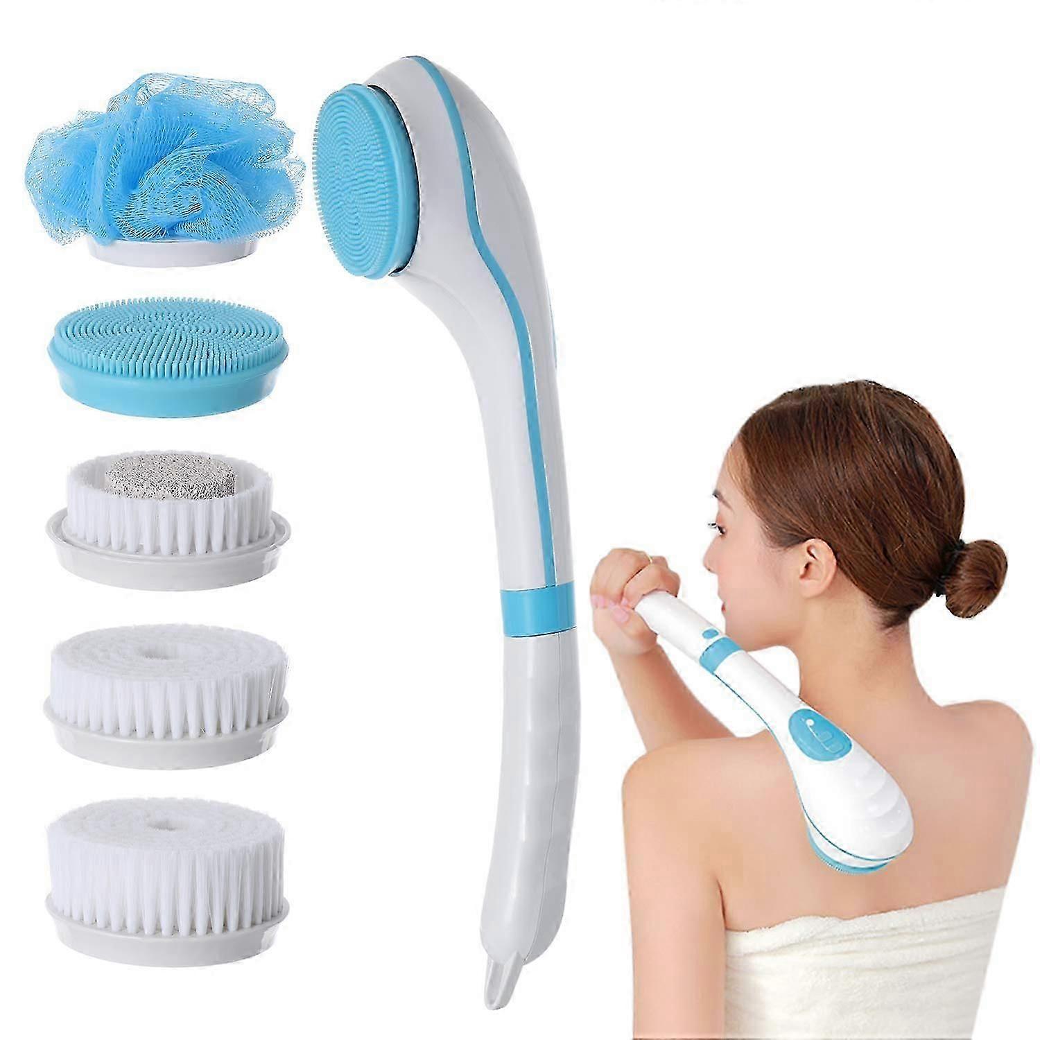 Rechargeable Rotating Brush, Electric Back Brush With Long Handle Exfoliating Products Back Scrubber for Men Women Bath Body Scrub Shower Deep Cleansi