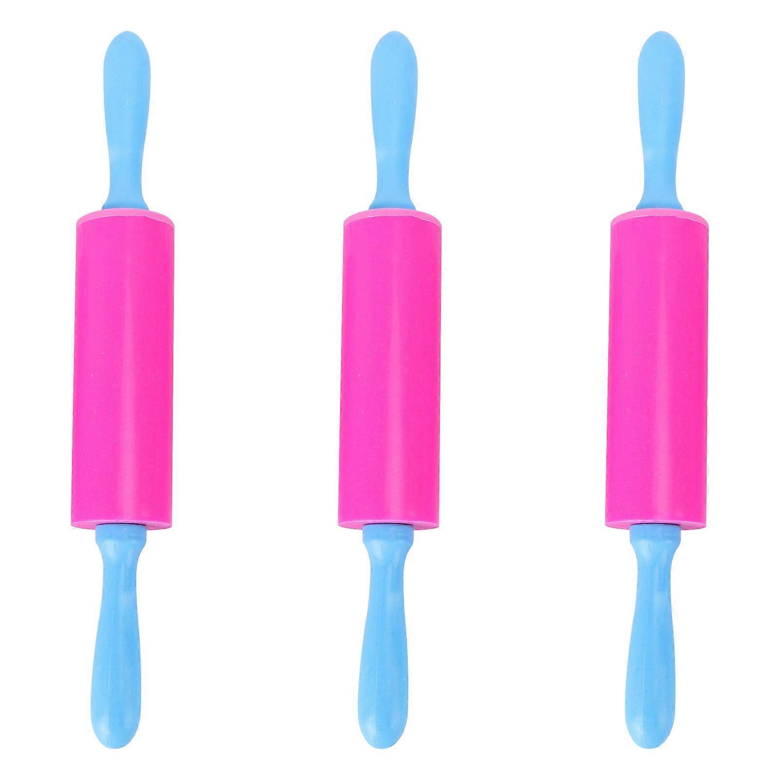 3pcs Children's Handmade Clay Stick Diy Ultra Light Rolling Pin Smart Dough Tools Kit Extruder Tools(Random Color)