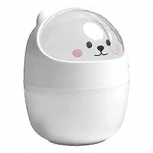 Mini 15.5x11 Inch White Portable Desktop Trash Can