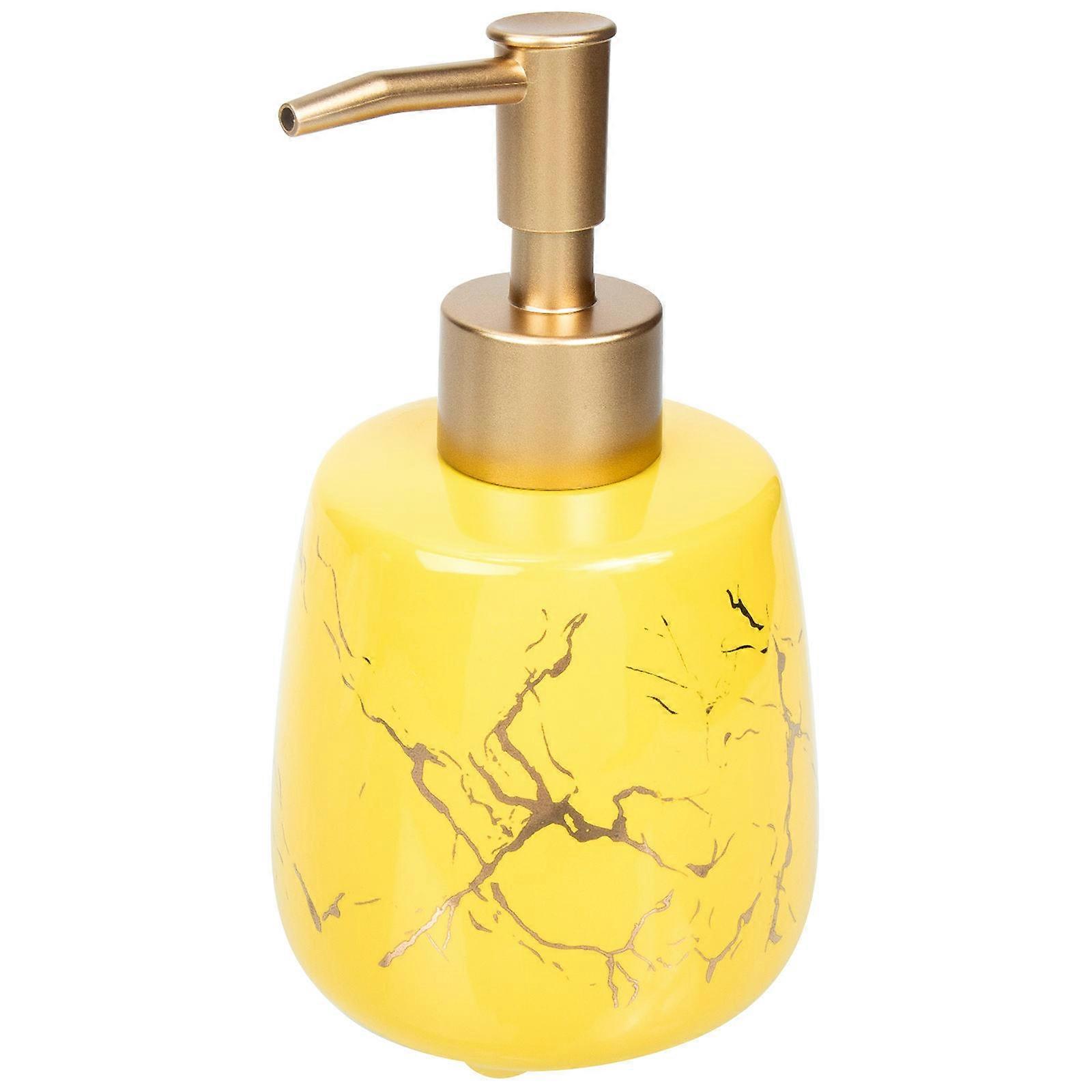 Marble Design Pump Bottle for Shampoo, Shower Gel & Refillable Soap Dispenser – Home & Salon Use – Stylish Marble Pattern Container for Hand Soap &