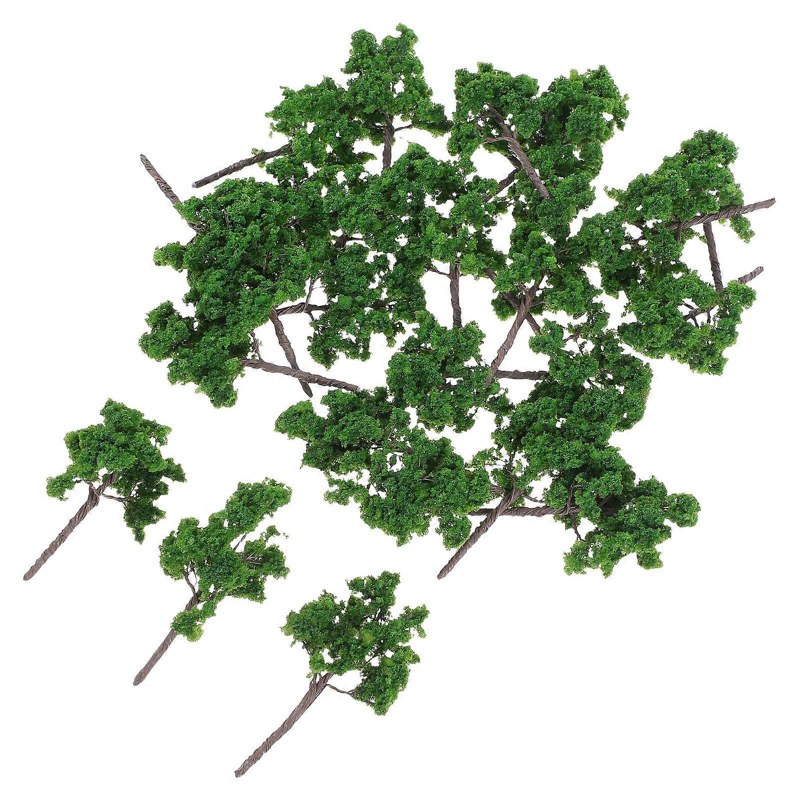 25pcs Green Mini Tree Set for Scenery Model Landscape   Plastic Model Trees for N/Z Scale