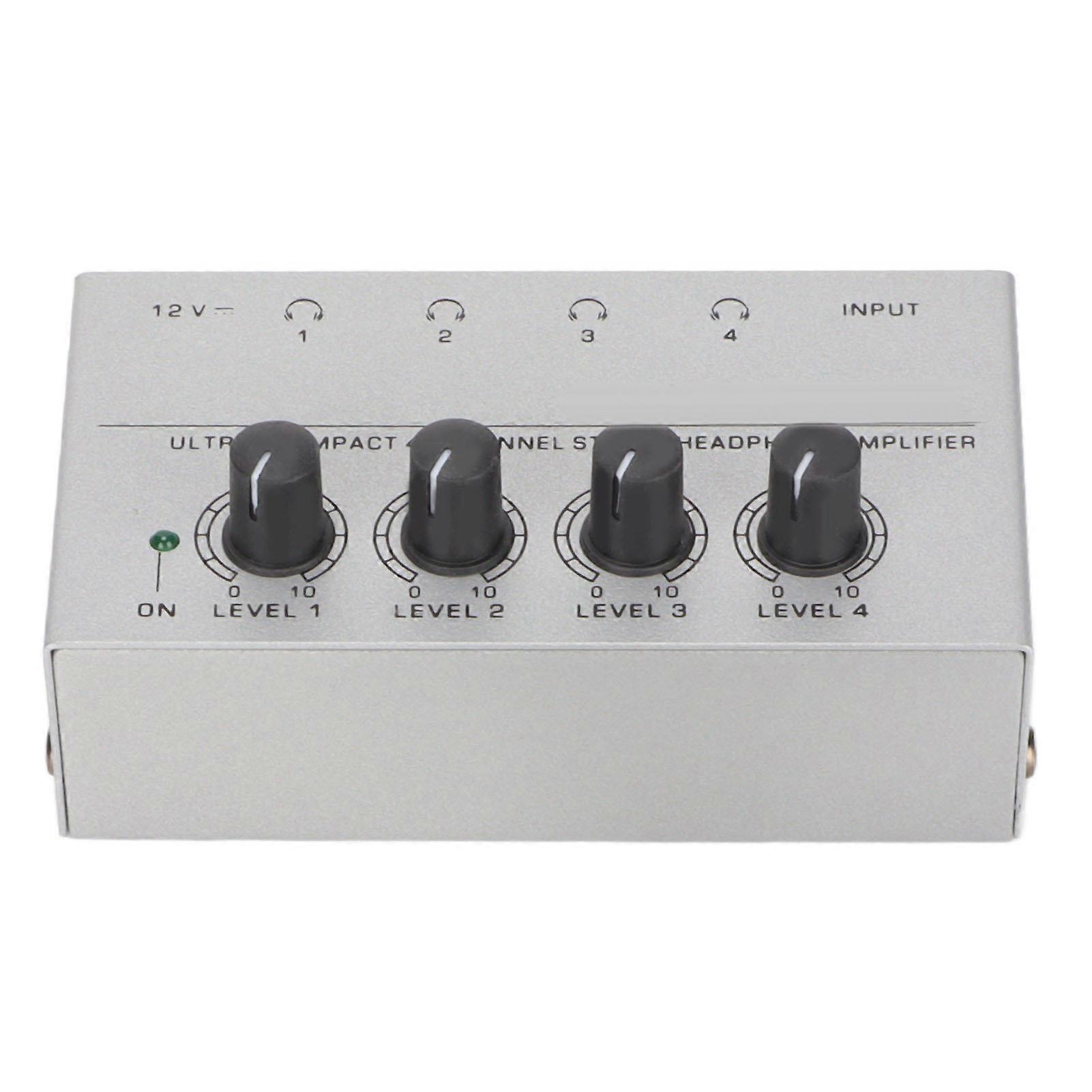 HA400 Ultra Low Noise Headphone Amplifier Ultra Compact 4 Channel Stereo Headphone Amplifier 100‑240V US Plug
