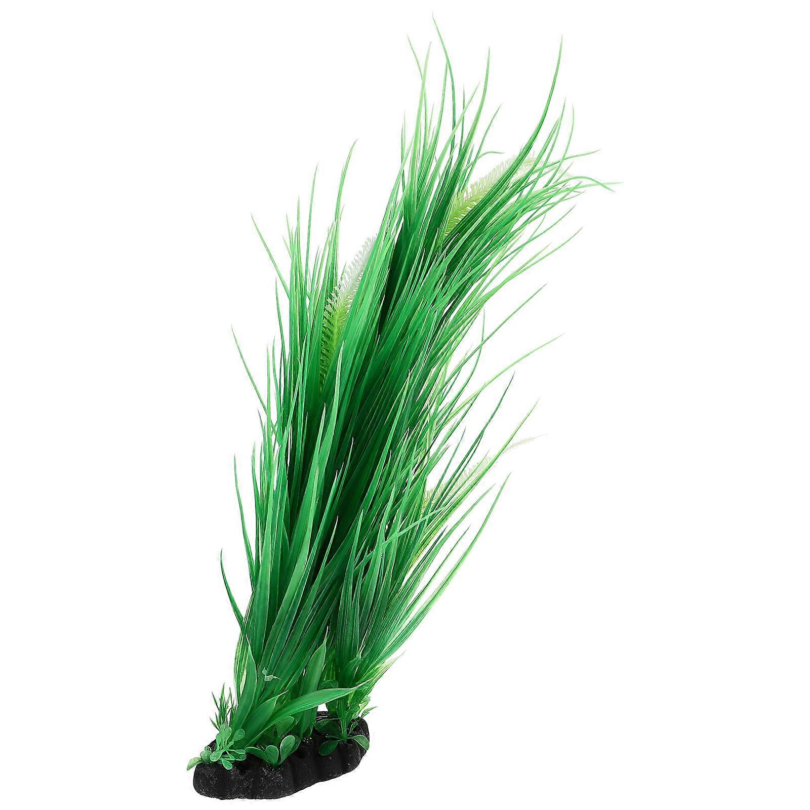 Artificial Aquatic Plant for Fish Tank Decor Green Color Vivid Simulation Plastic Resin 1Pc