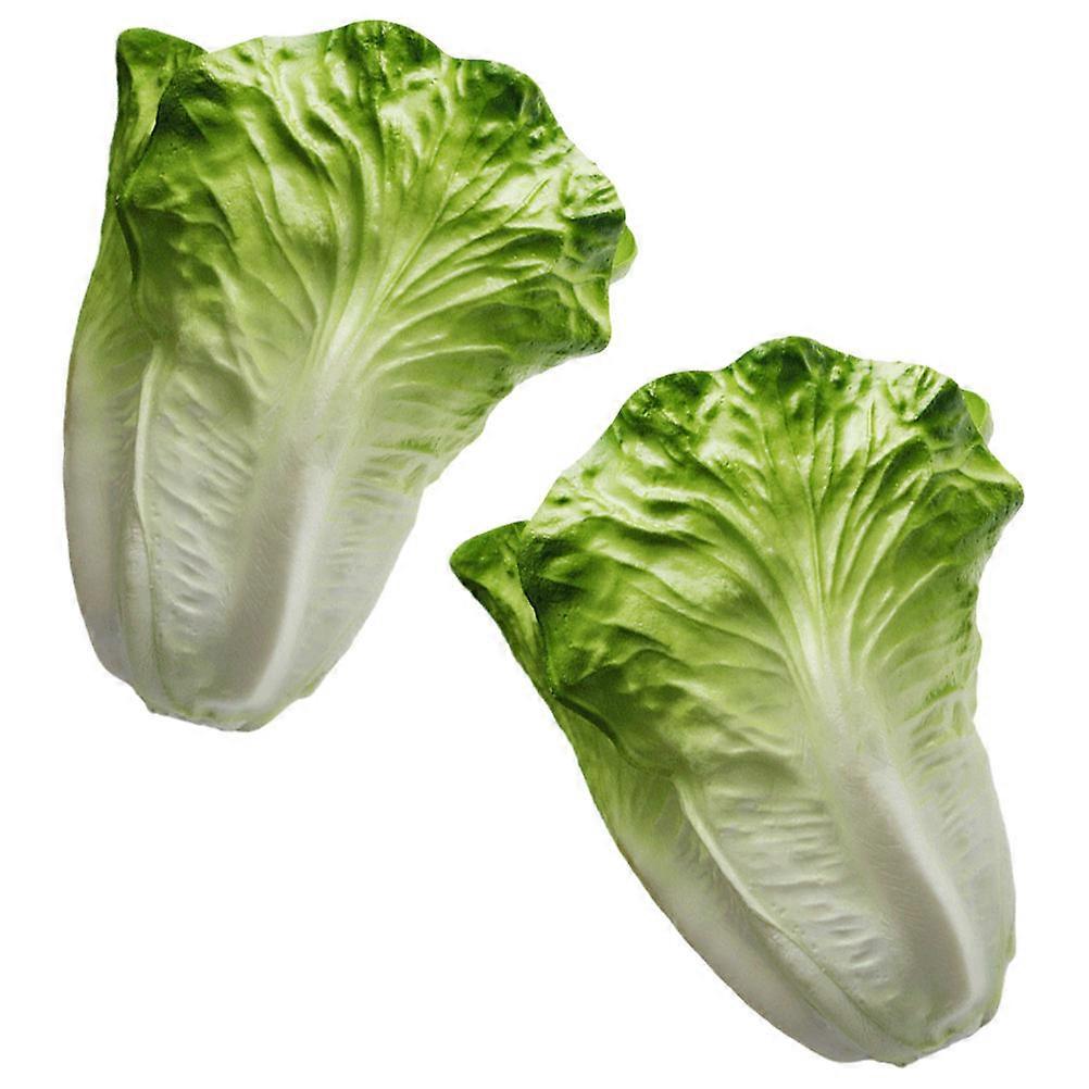 Artificial Lettuce Decoration Prop Made from PU Material in Green Color 2 Pcs