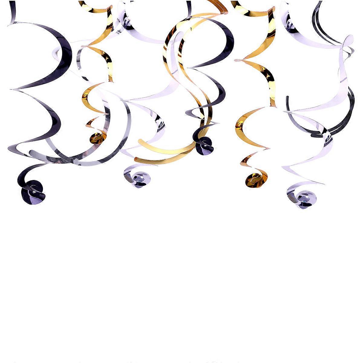 Hanging Swirl Decorations Spiral Pendant Party Hosts Event Organizers Assorted Color Approx 70-80cm 1 Set
