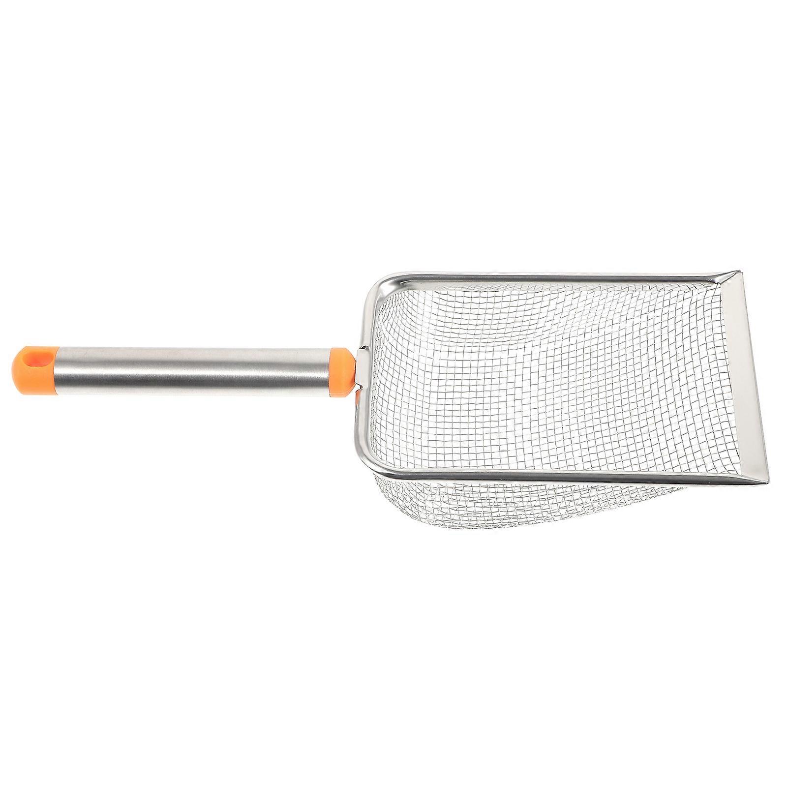 Stainless Steel Cat Litter Scoop with Fine Mesh Durable Sifter for Kitten and Pet Reptile Excrement Easy Cleaning Sand Sifter for Cat Houses