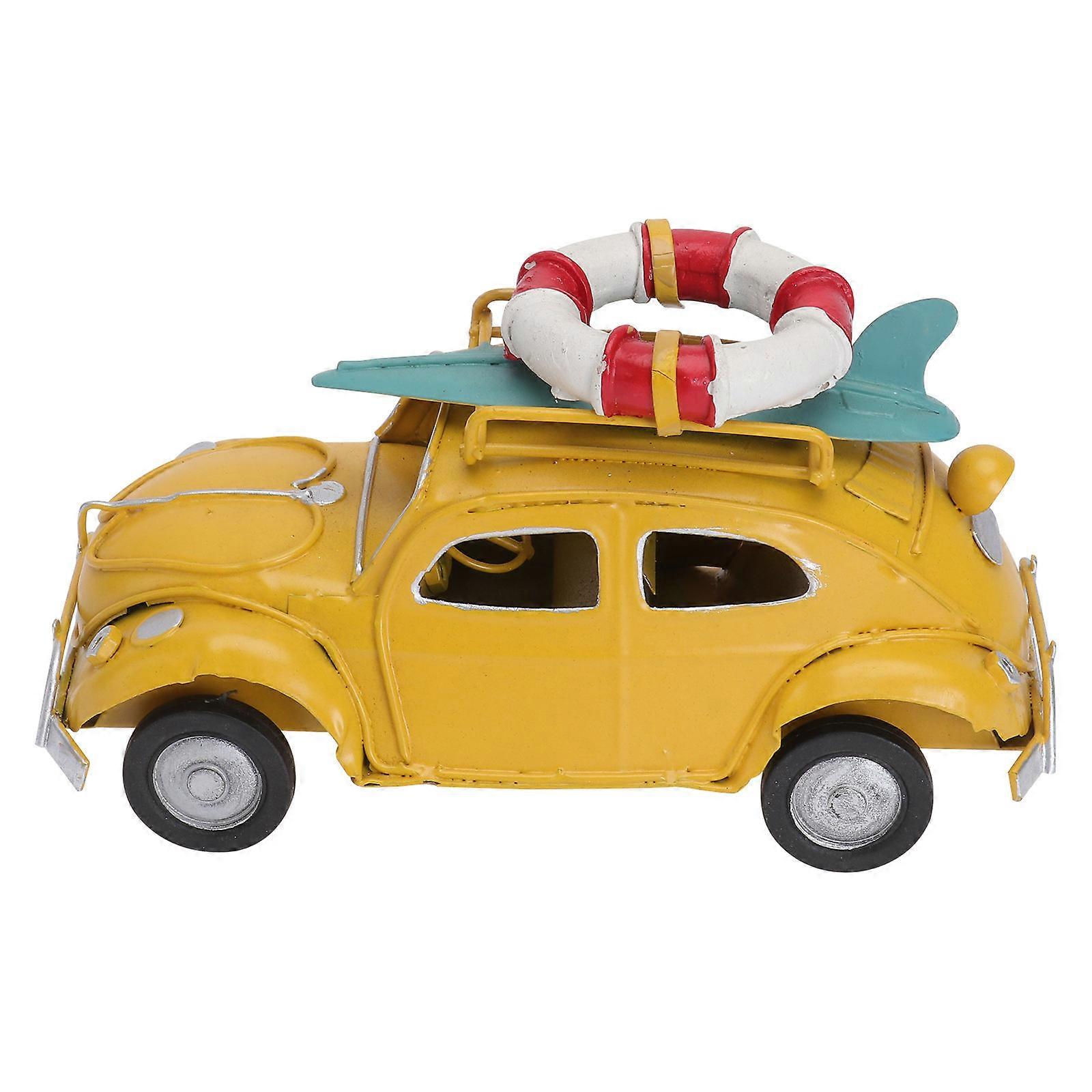 Vintage Metal Car Model Table Ornament Retro Iron Desktop Decoration for Home Office Unique Antique Craft with Detailed Workmanship