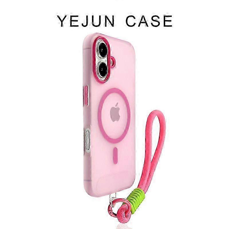 For iPhone Case Rose Jelly Magnetic with Strap