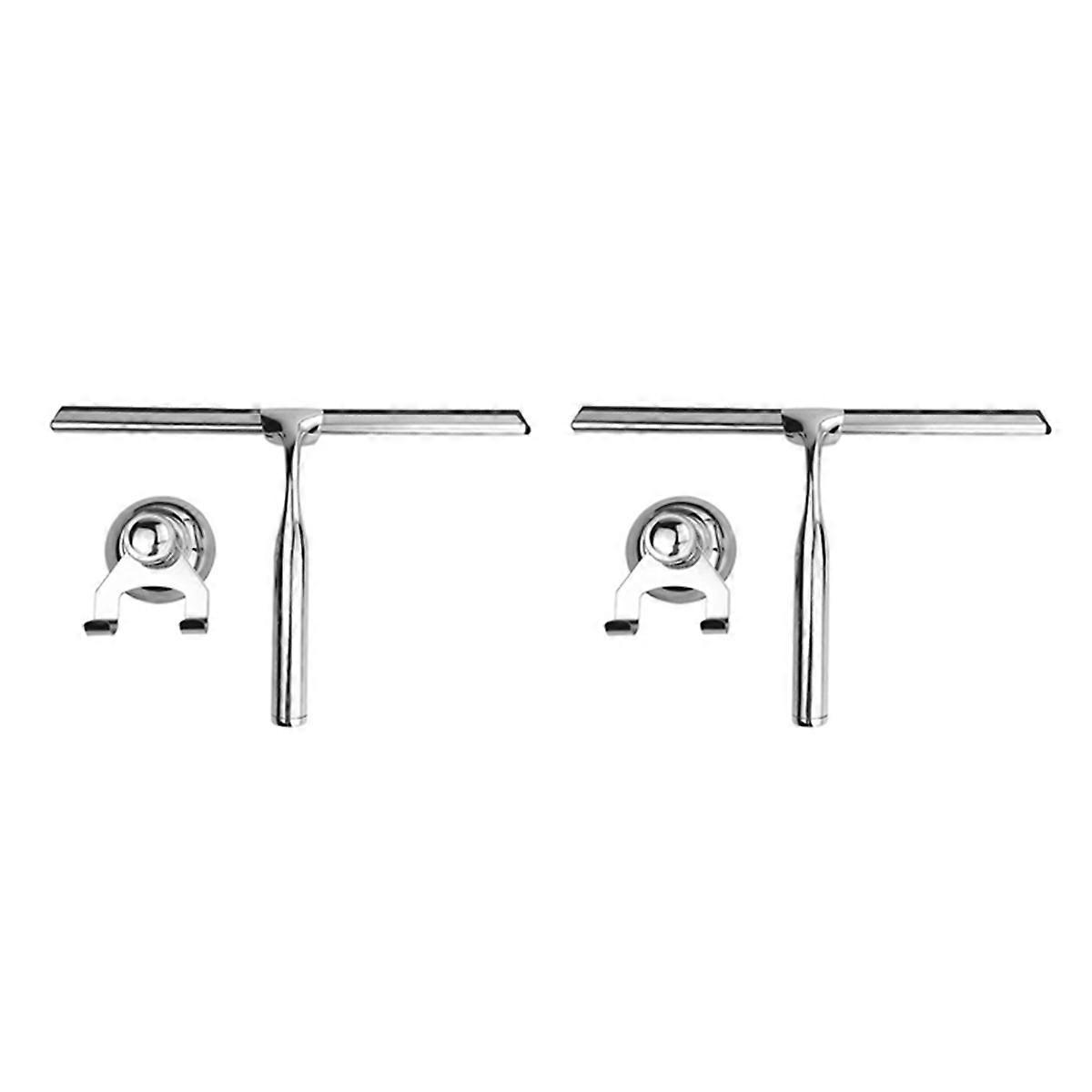2X Shower Squeegee, Stainless Steel Squeegee Shower Cleaner for Shower Doors, Bathroom, Window and C