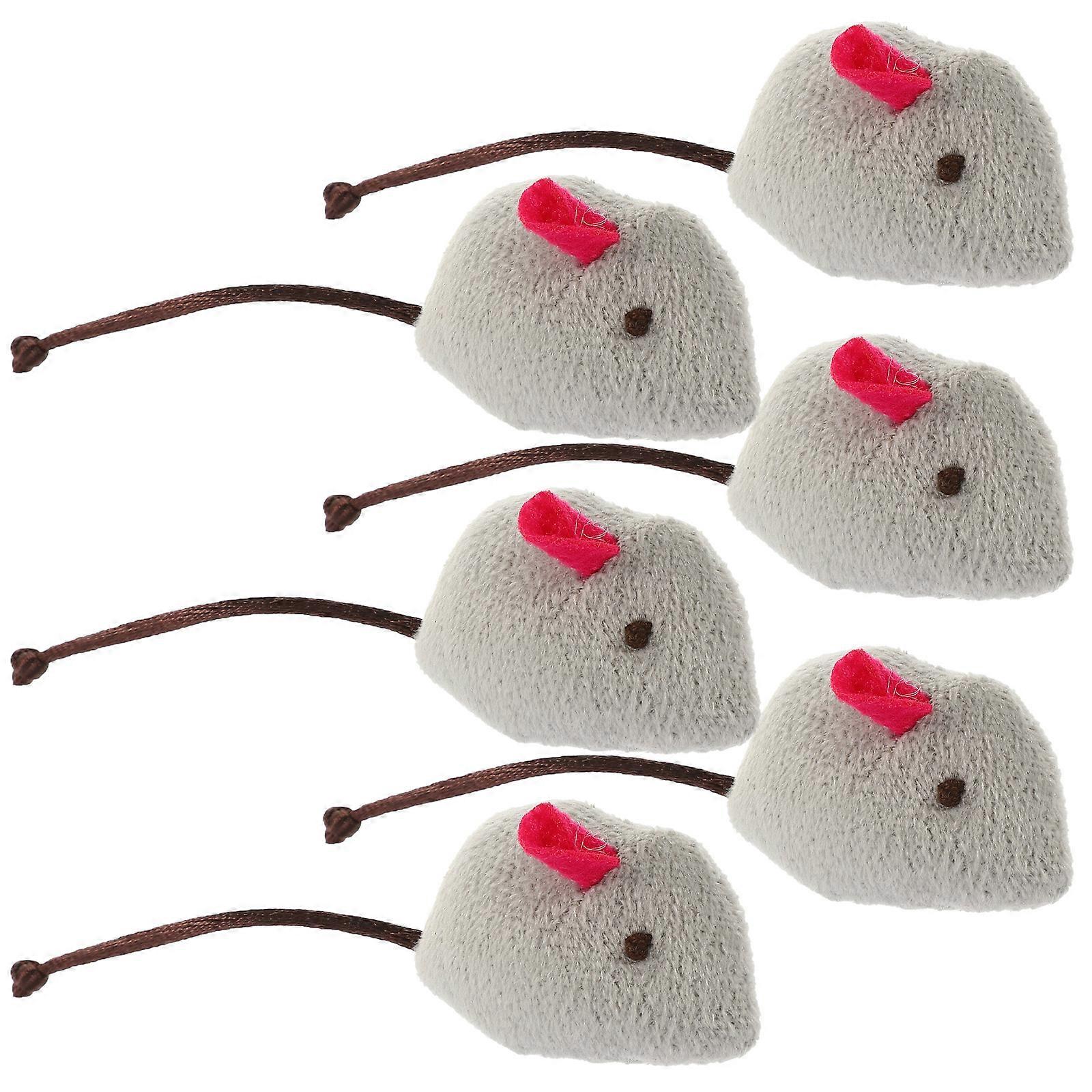 Here's a refined and engaging product description based on the details you provided:

 

**6pcs Cat Mouse Interactive Plush Chew Toys for Indoor Cats