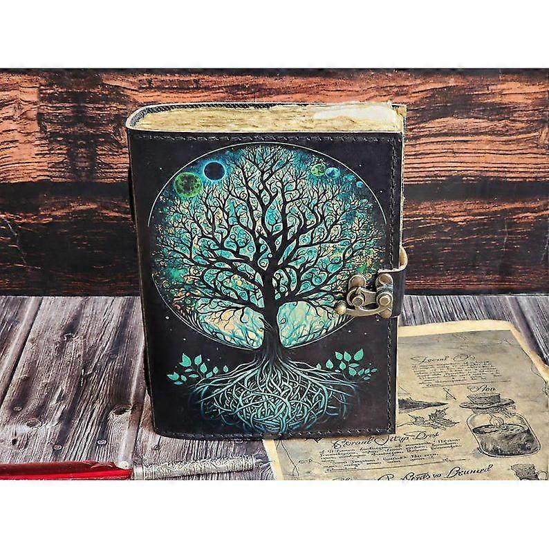 Νέο δερμάτινο περιοδικό Tree of Life - Γνήσια δερμάτινα σημειωματάρια για τις γυναίκες - Όμορφο περιοδικό Για το βιβλίο σκίτσων Ταξιδιωτικό βιβλίο Κενό βιβλίο ξόρκι Δώρα