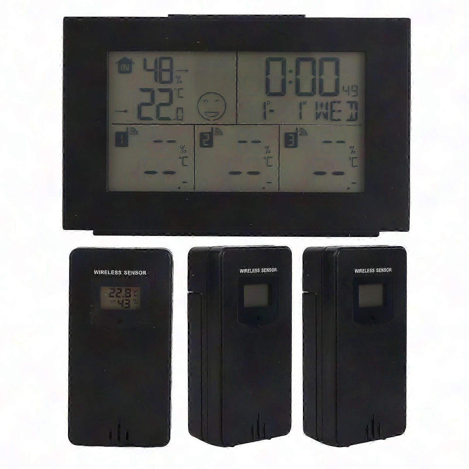 Wireless Weather Station with Indoor Outdoor Temperature Humidity Monitor & Forecast Clock