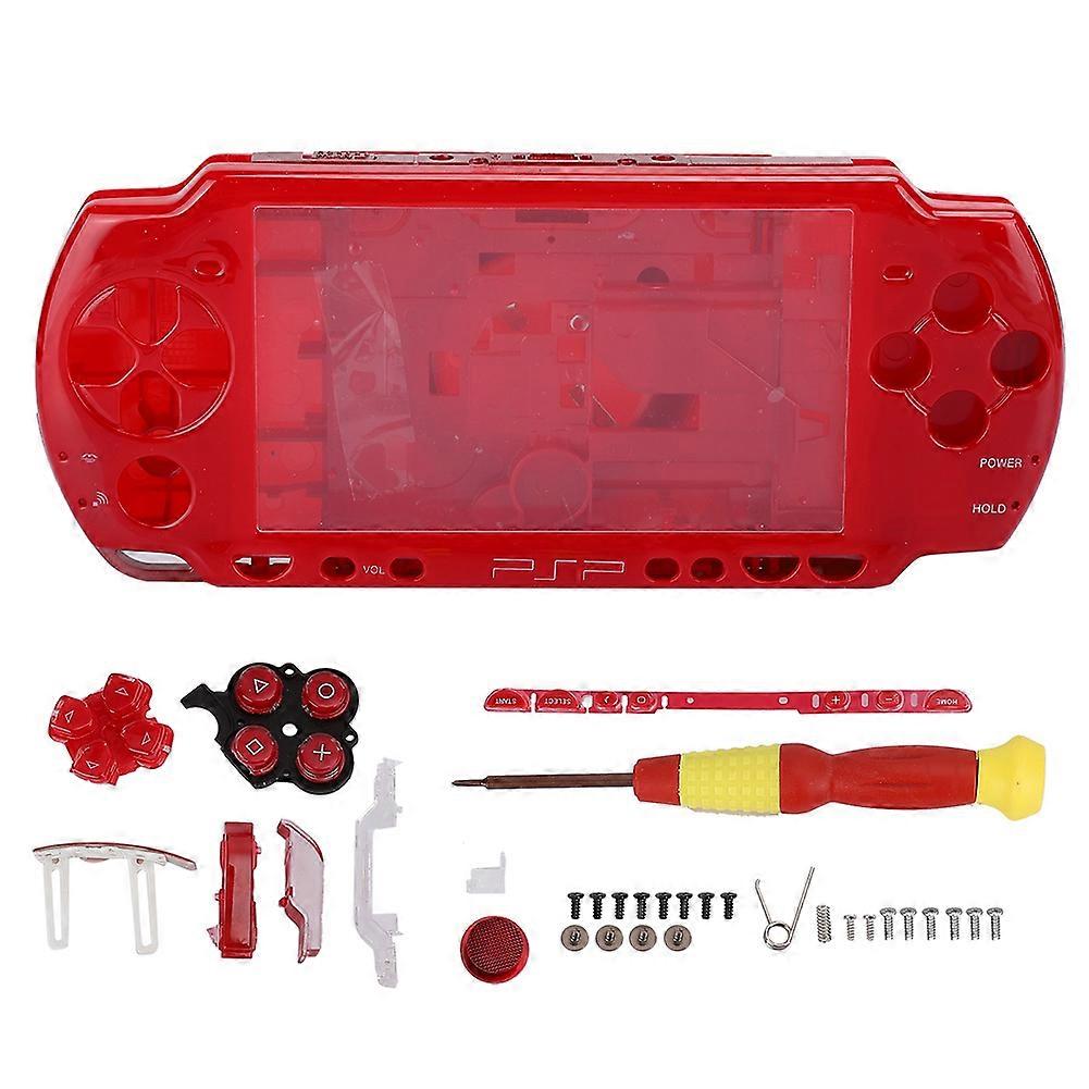 Replacement ABS Material Host Game Console Shell with Screwdriver for PSP2000 Console Red