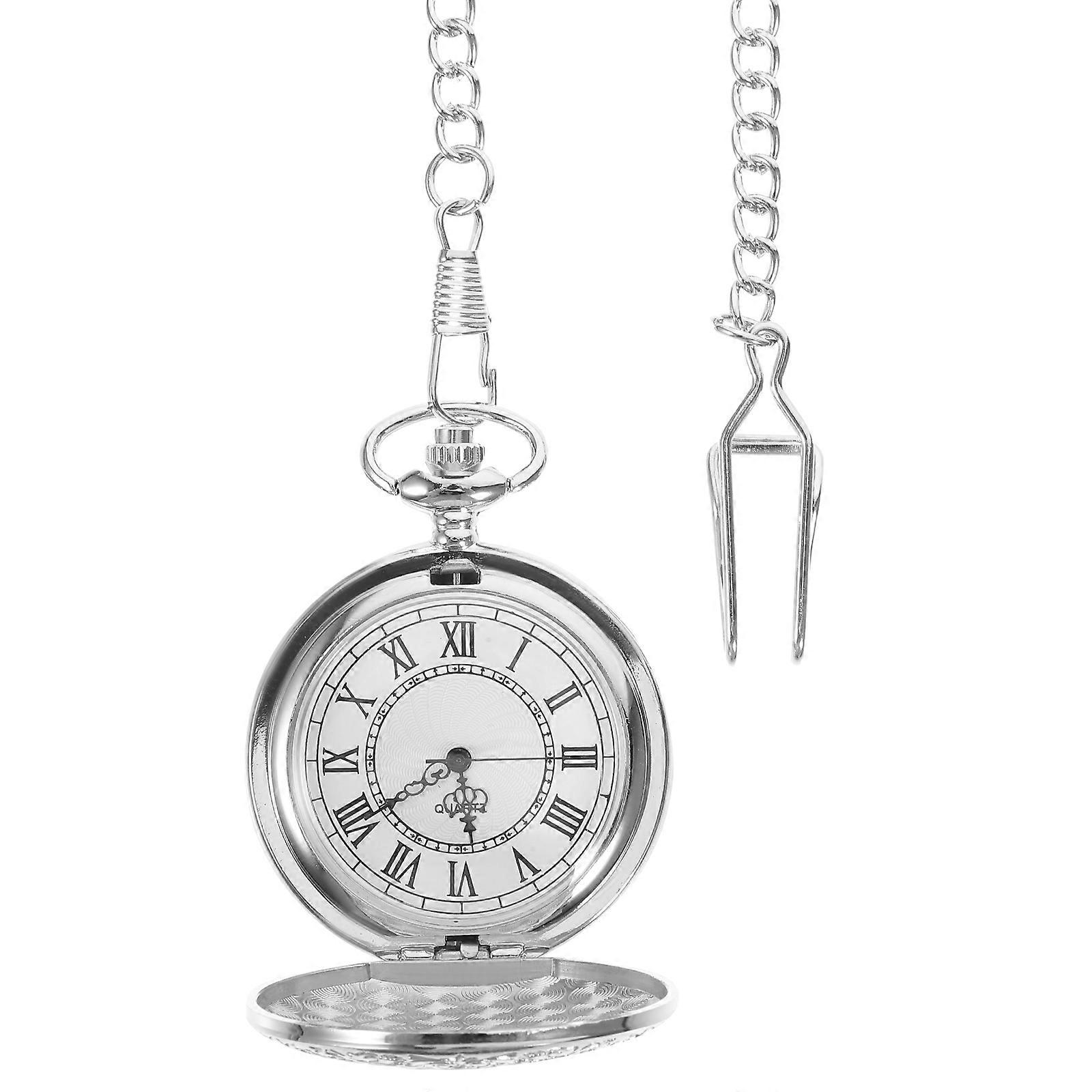 Vintage Carved Shield Quartz Pocket Watch for Men – Lightweight, Intricate Retro Design with Accurate Second Precision Movement, Portable Timepiece