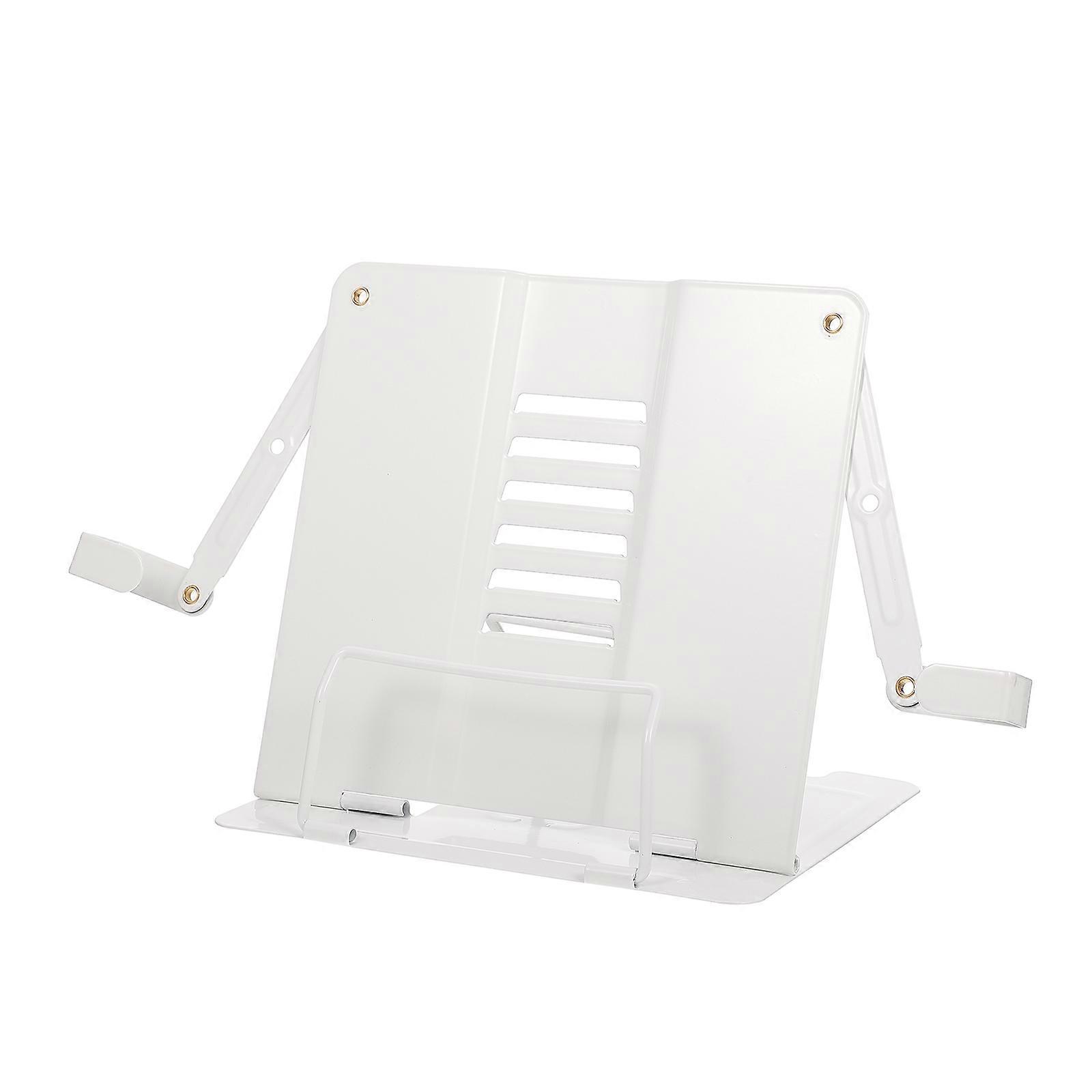 White Iron Reading Stand Multifunctional Storage Rack for Home Office Classroom Library  Compact Size