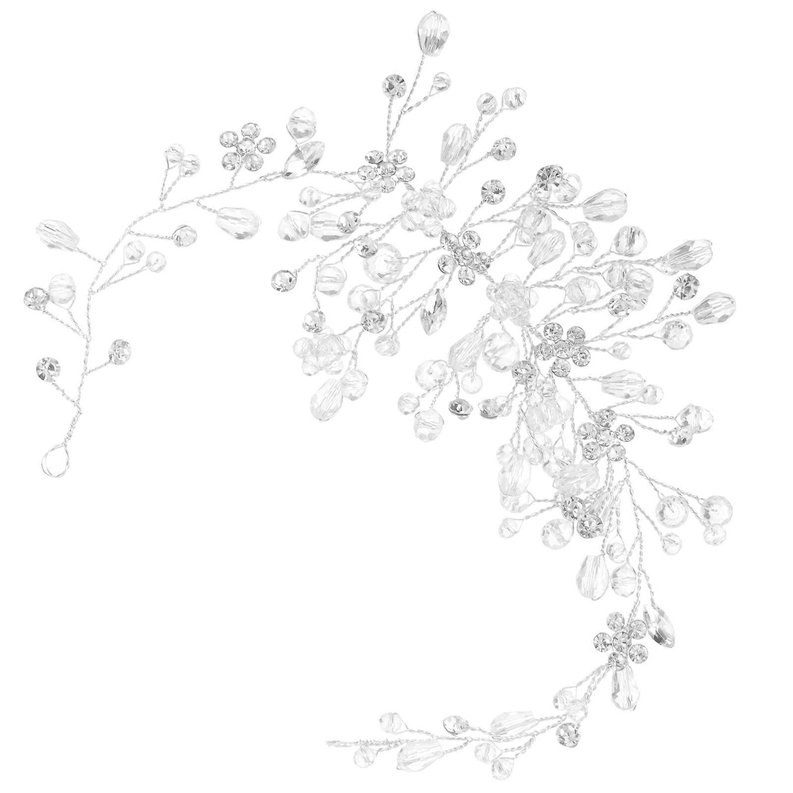 Elegant Crystal Wedding Headband Designed For Bride Featuring Flexible Shape Suitable For Photography And Performances Measuring 26X7cm 1Pack