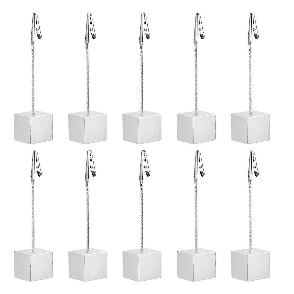 Desktop Memo Holder With Cube Base For Home And Office Use In Silver Color 10Pcs