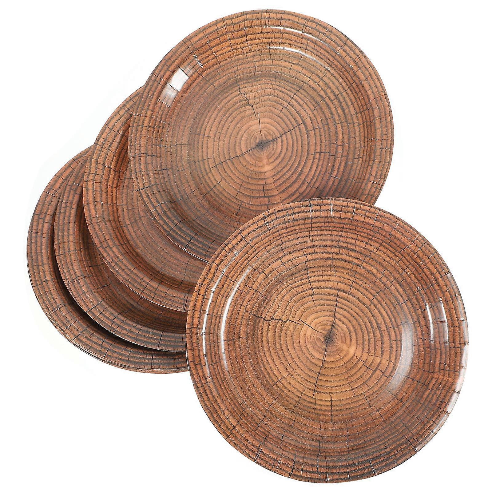 Multi Color Wood Grain Paper for Parties and Gatherings, Dinner , 10 Count