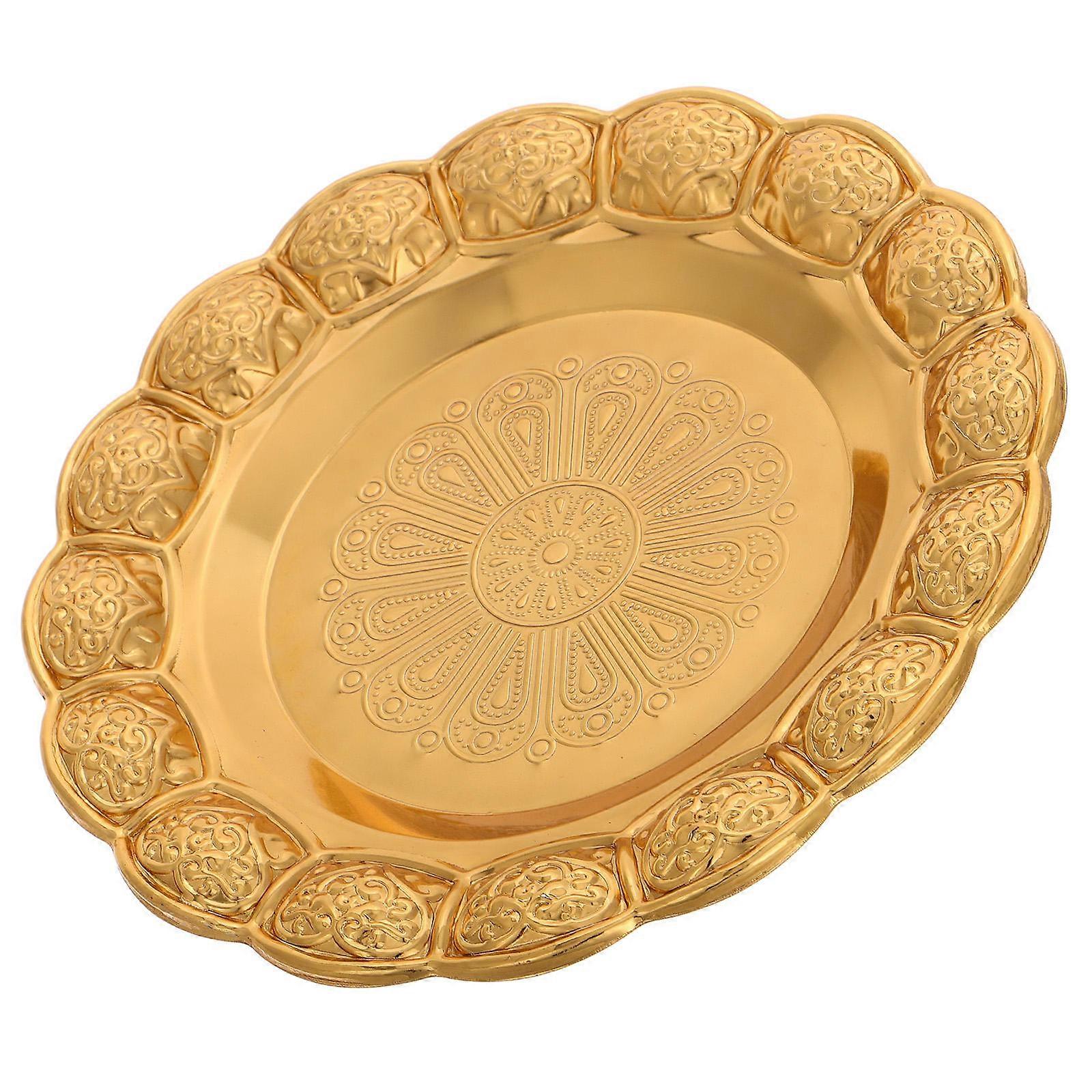Golden Iron Tray for Storage Use Decorate Home Elegant Appearance Ideal for Daily and
