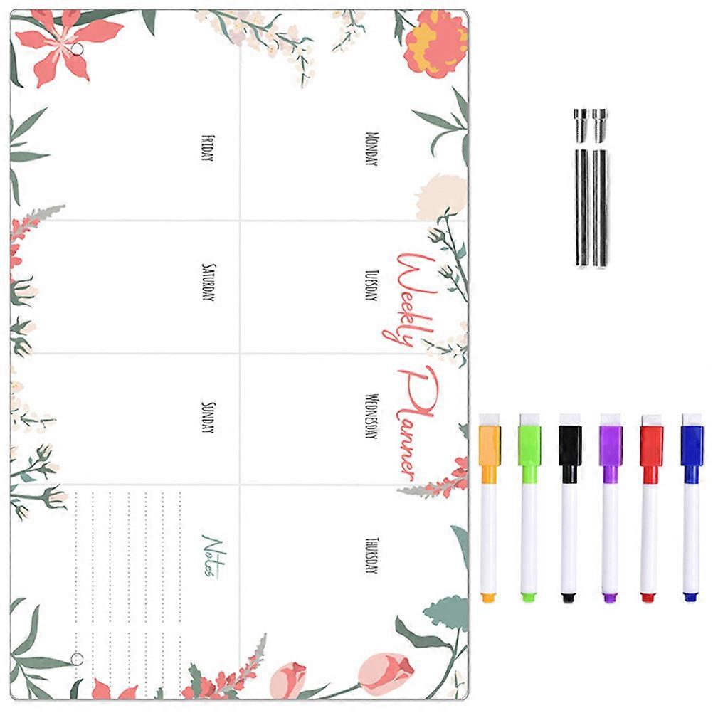 Decorative Acrylic Message Board And Planning Board With Pen For Family And Office Workers Rectangular 1 Set