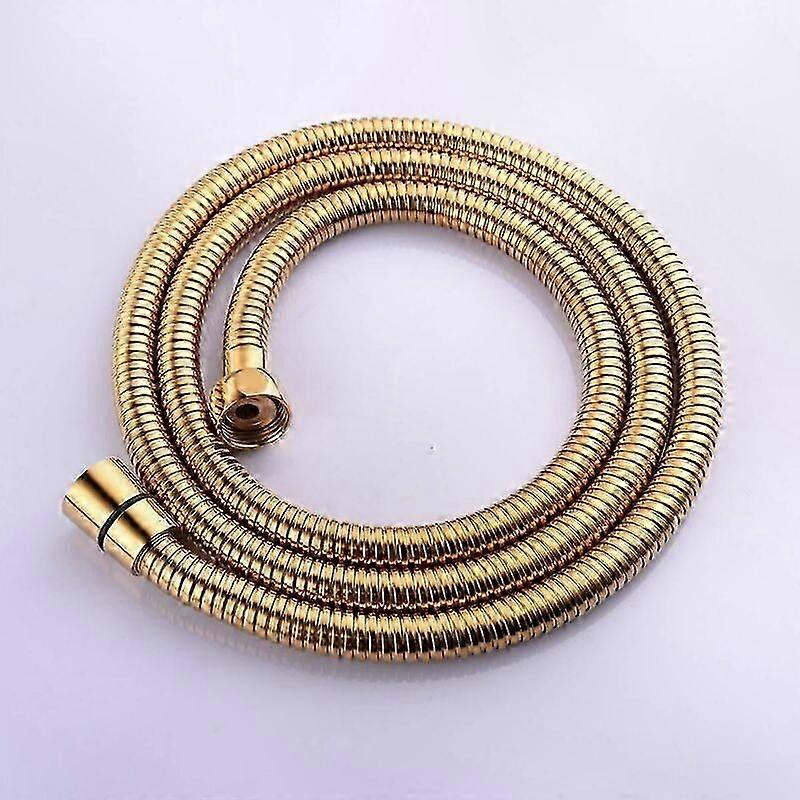 2m (78 polegadas) ouro flexível anti-kink mangueira de chuveiro de aço inoxidável com conector de latão sólido