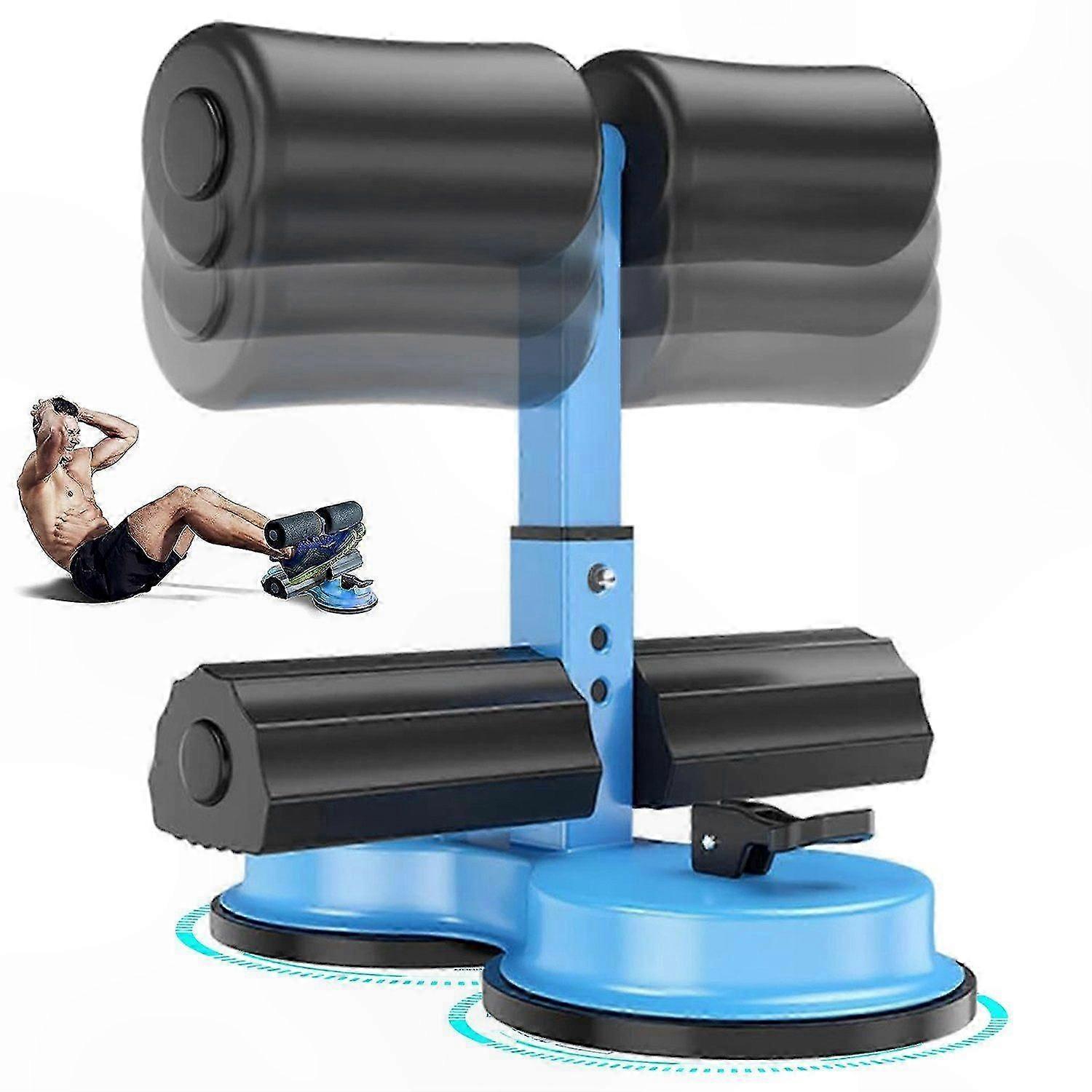 Adjustable Fitness Bar for Home Workouts and Exercise Equipment Portable Blue Self-Priming Tool for Sit-Ups and Core Training