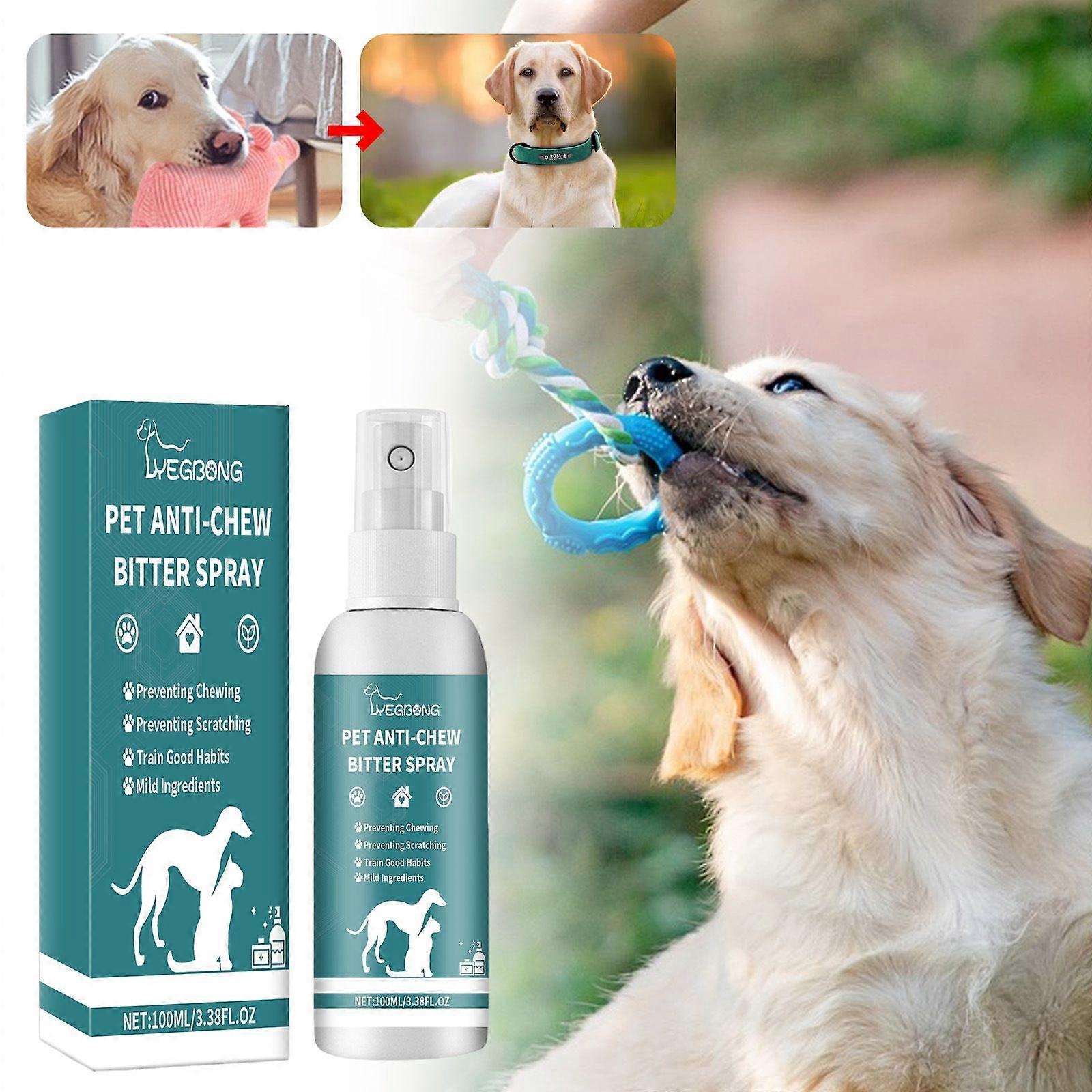 No Chew Spray for Dogs, Bitter Apple Spray for Dogs Stop Chewing Licking of Furniture, Shoes, Bandages, Dog Training & Behavior Aids Spray, Indoor & O