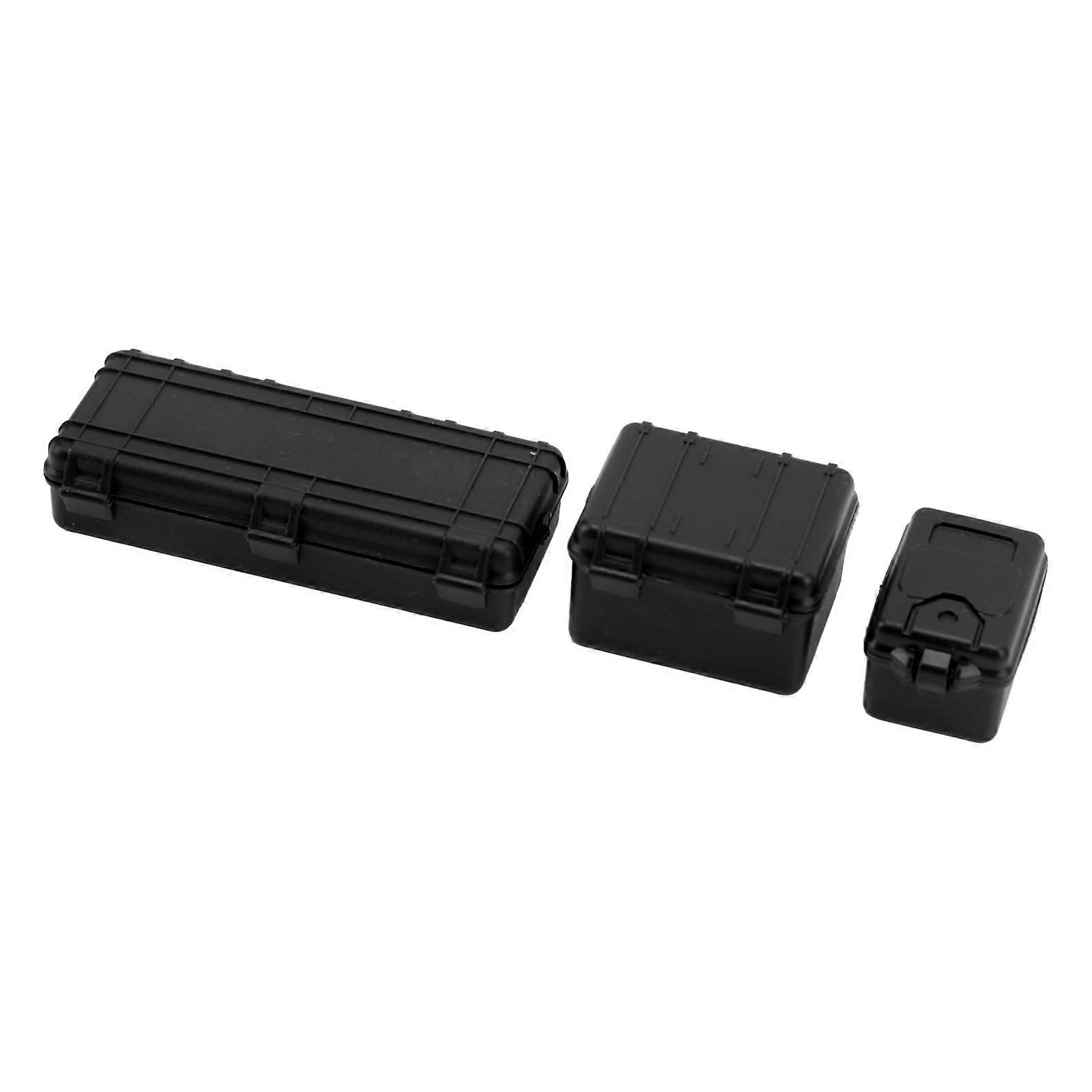 3 Pcs RC Car Simulation Luggage Case Large Medium Small RC Crawler Suitcase Decoration for 1/18 1/24 Black 
