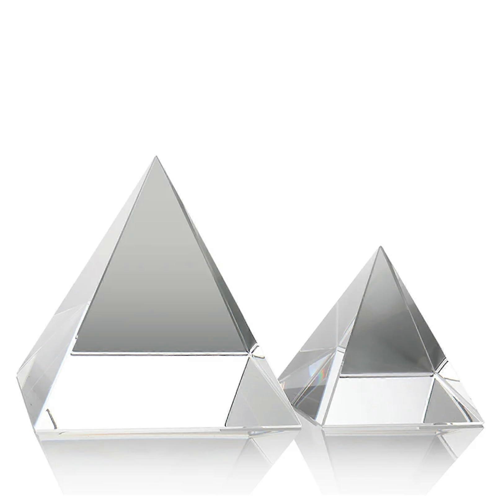 Colour Prism Pyramid Crystal Energy Generator 80mm K9 Glass Teaching Tool for Experiments and Energy Work