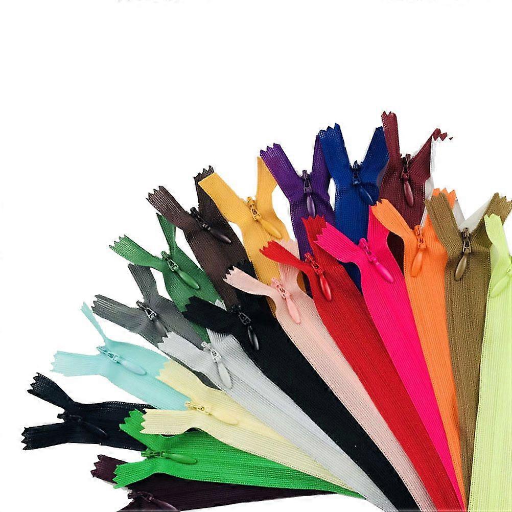 23pcs 25cm Nylon Invisible Conceal Zips Multicolor Zippers Closed Zipper for Sewing (Mixed Color)