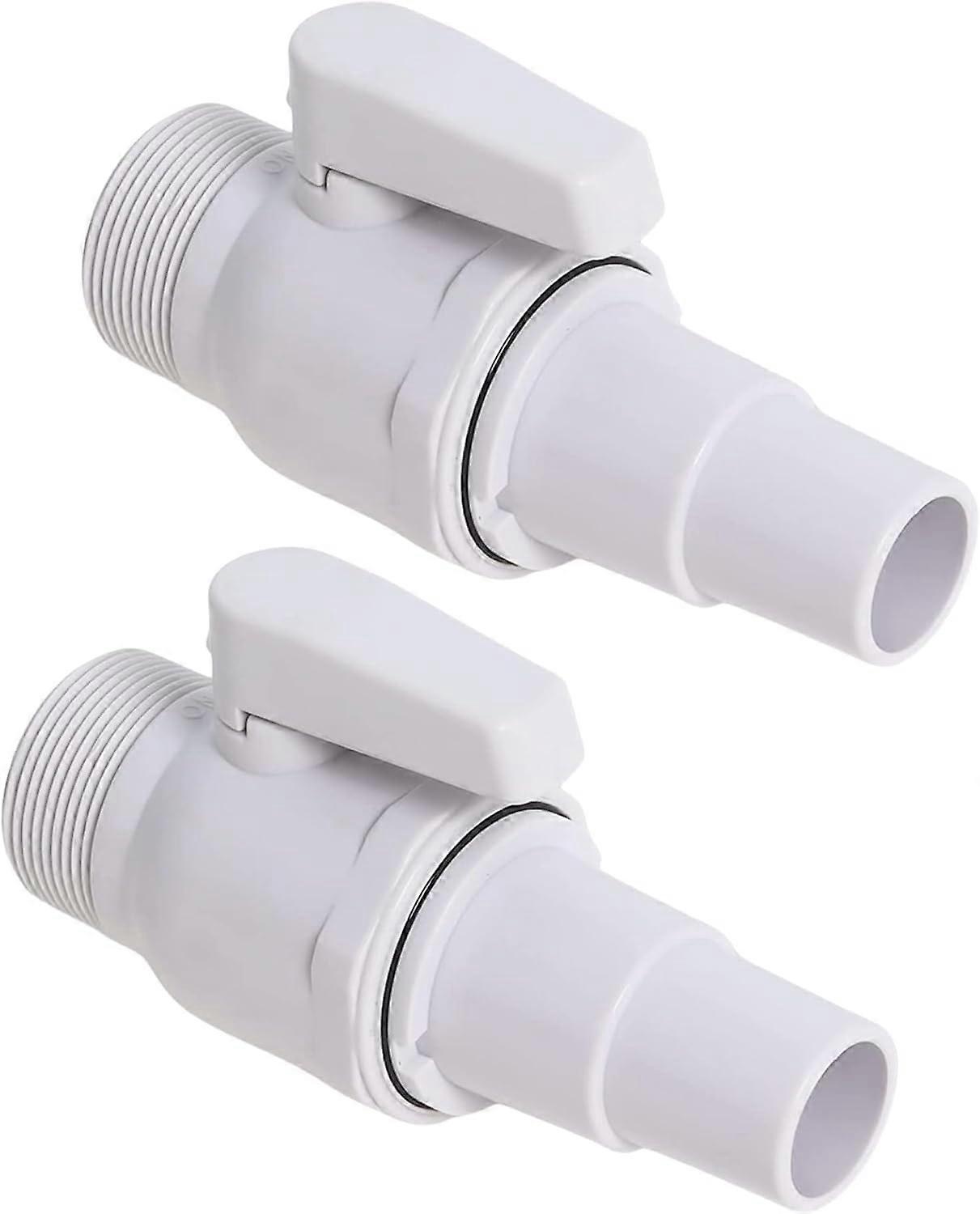 Shut-off Valve for SP0729 Skimmer Filter, Replacement Pool Pump Connection, 2 White Piston Valves for Swimming Pools