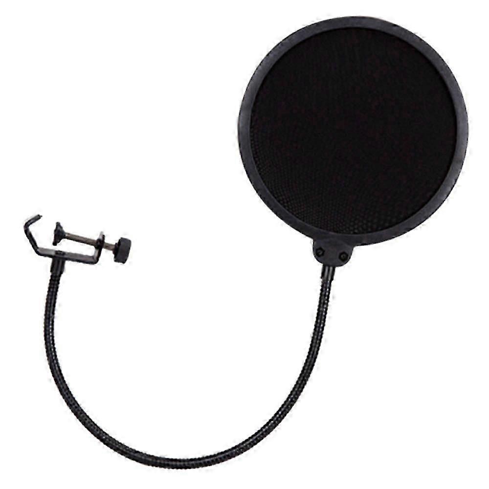 Studio microphone filter with flexible gooseneck and mask