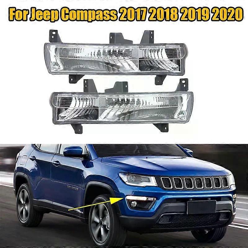 Apply Car Front Bumper DRL Daytime Driving Running Light Lamp Foglight Foglight For Jeep Compass 2017 2018 2019 2020