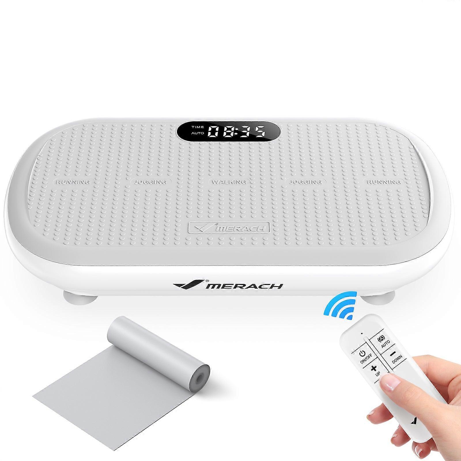 Merach Vibration Plate, Remote Control, Led Display, Bluetooth, 11 Programs, 10 Speeds, 200kg Capacity, Fitness Training 