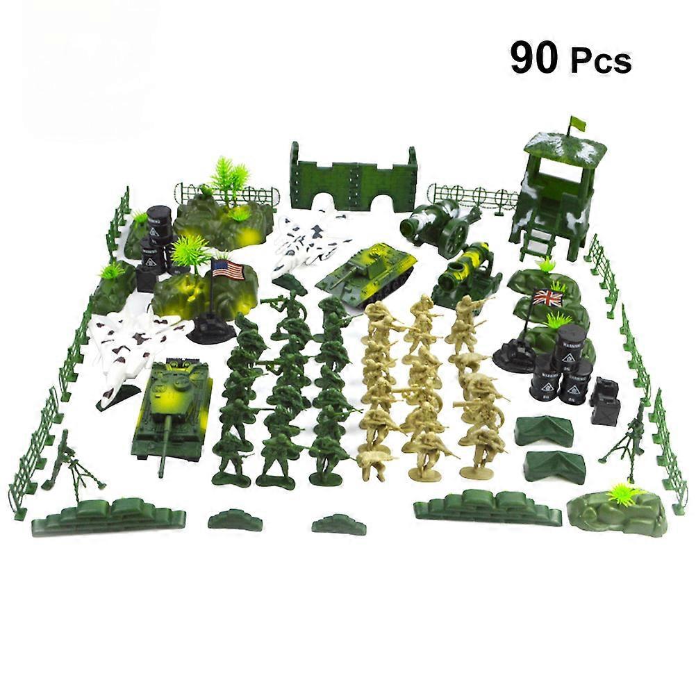 Military Knowledge Education Soldiers Action Figures Toy Model for Educational Activities Olive Green 90Set