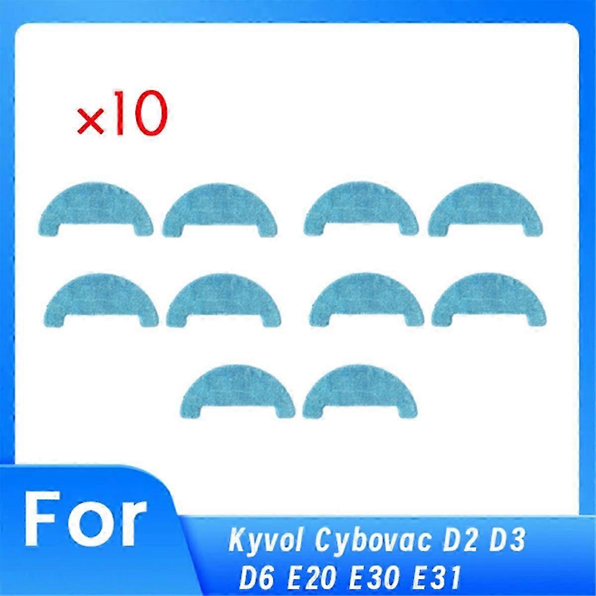 10 PCS Mop Cloth for Kyvol Cybovac D2 D3 D6 E20 E30 E31, Suitable for Enhanced Cleaning Efficiency