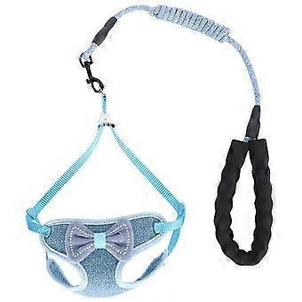AntiLost Cat Vest Harness with Leash Pet EscapeProof Vest Strap for Walking Blue