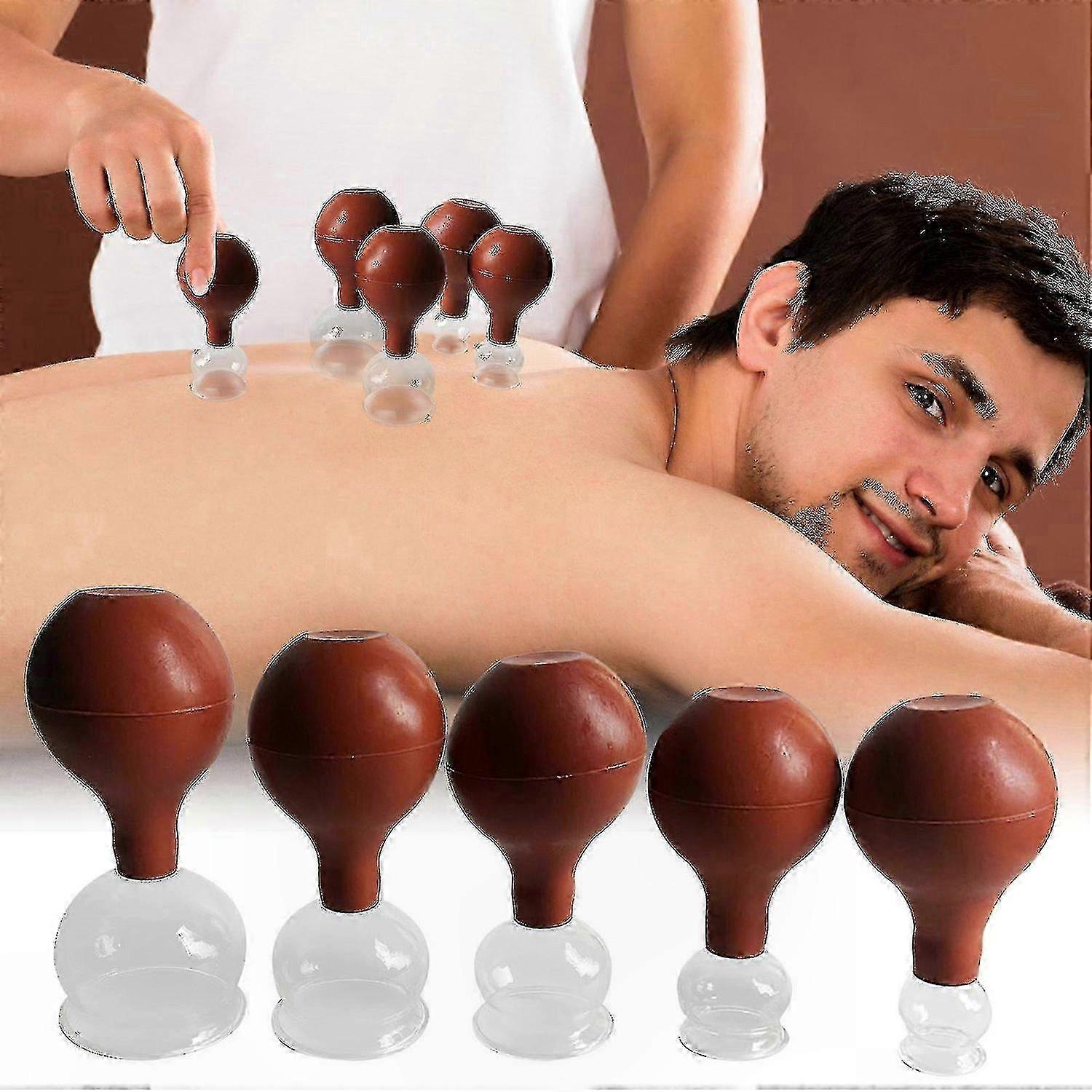 Glass Cupping Set with Suction Tool & Fascia Scraper for Pain Relief and Relaxation
