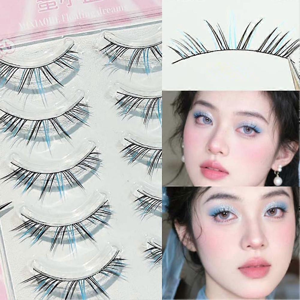 Colored False Eyelashes Gradient Play Makeup Natural Voluminous False Eyelash