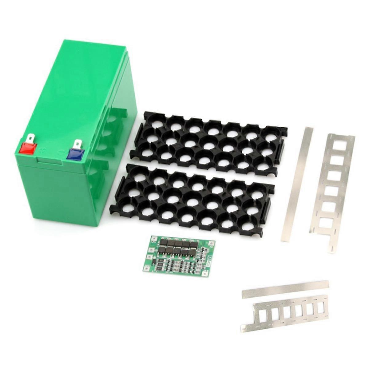 DIY 12V Lithium Battery Storage Box 3x7 18650 Battery Case Fixture Holder 3S40A Lithium Batter Plastic Shell Green