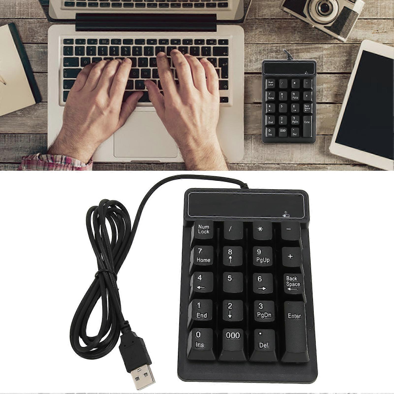 19-Key USB Mechanical Numpad Black Wired 1.5m Cable Durable