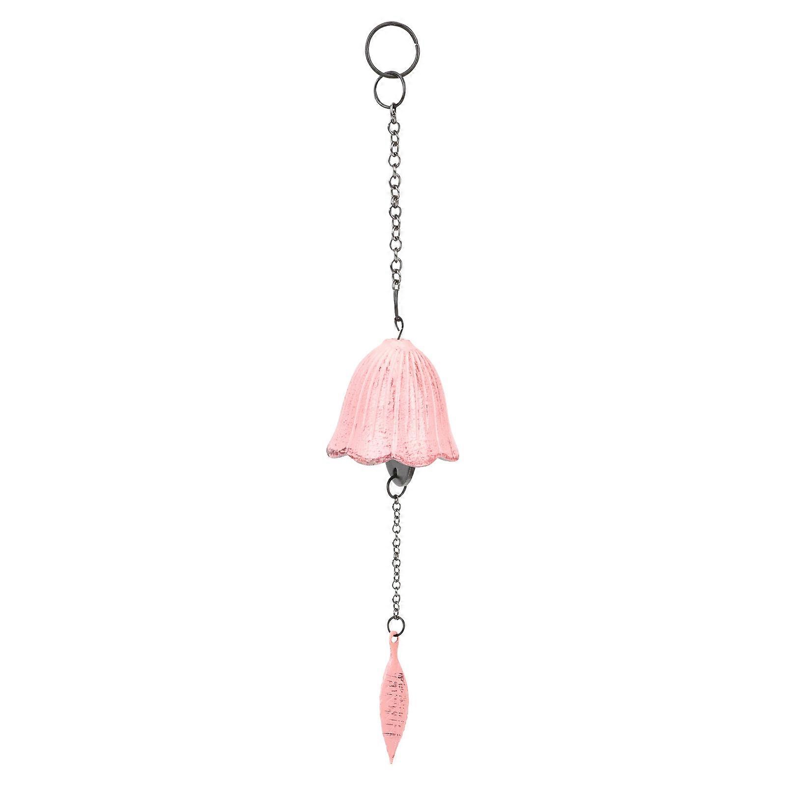 Creative Wind Bell Iron Hanging Bell Decor for Garden Pink
