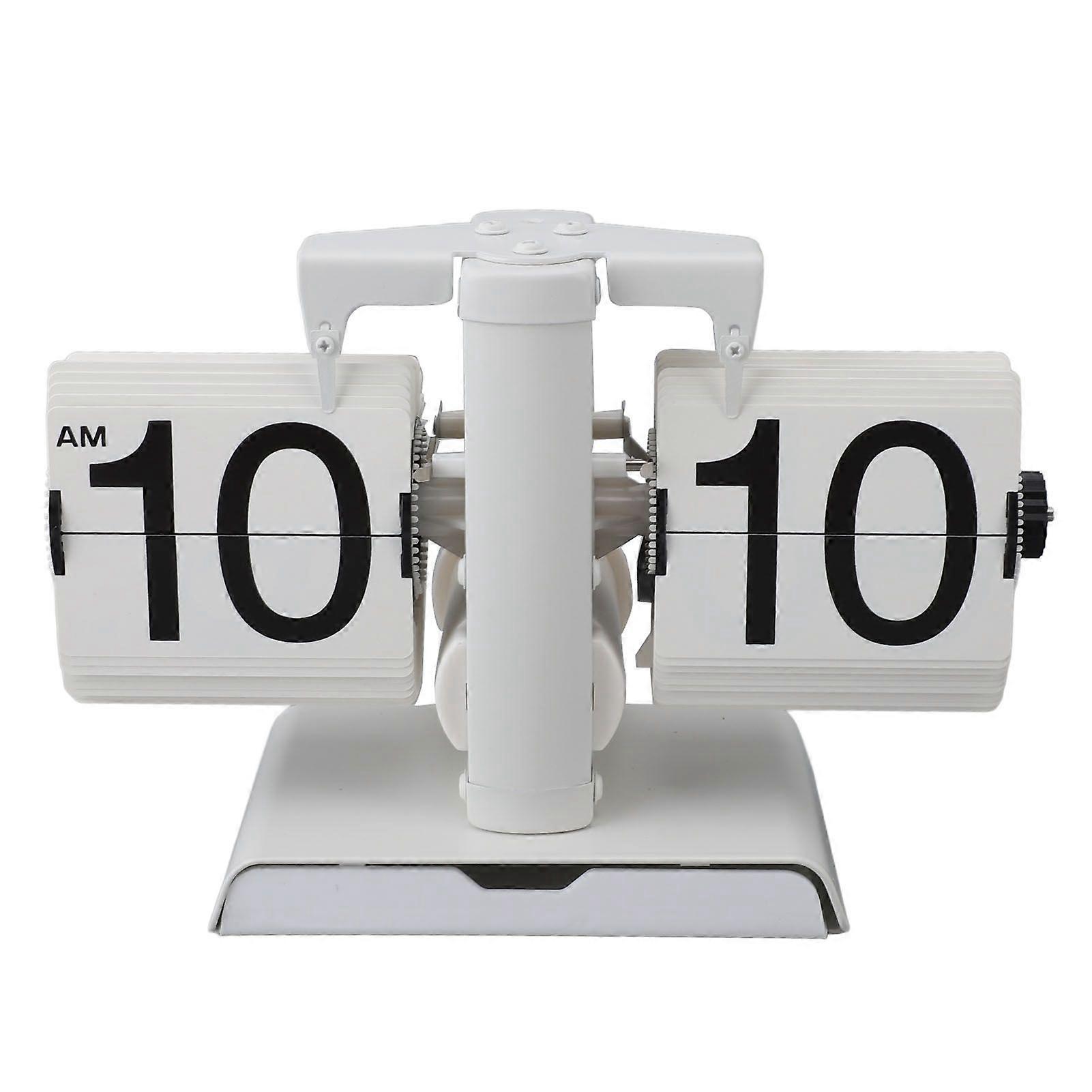 Flip Down Clock Automatic Mechanical Page Turning Clock for Living Room Office Retro Style