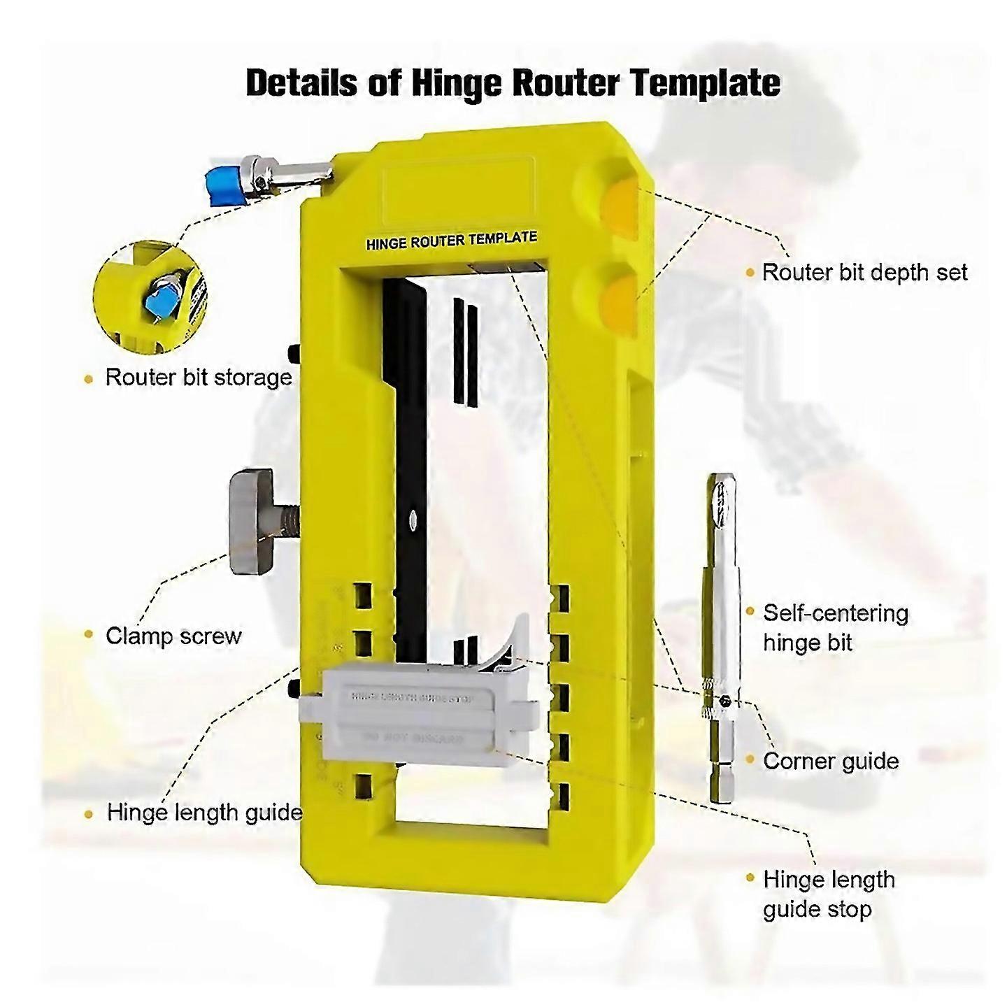 For Door Hinge Router Template Removable Inserts Fit For 35in Length