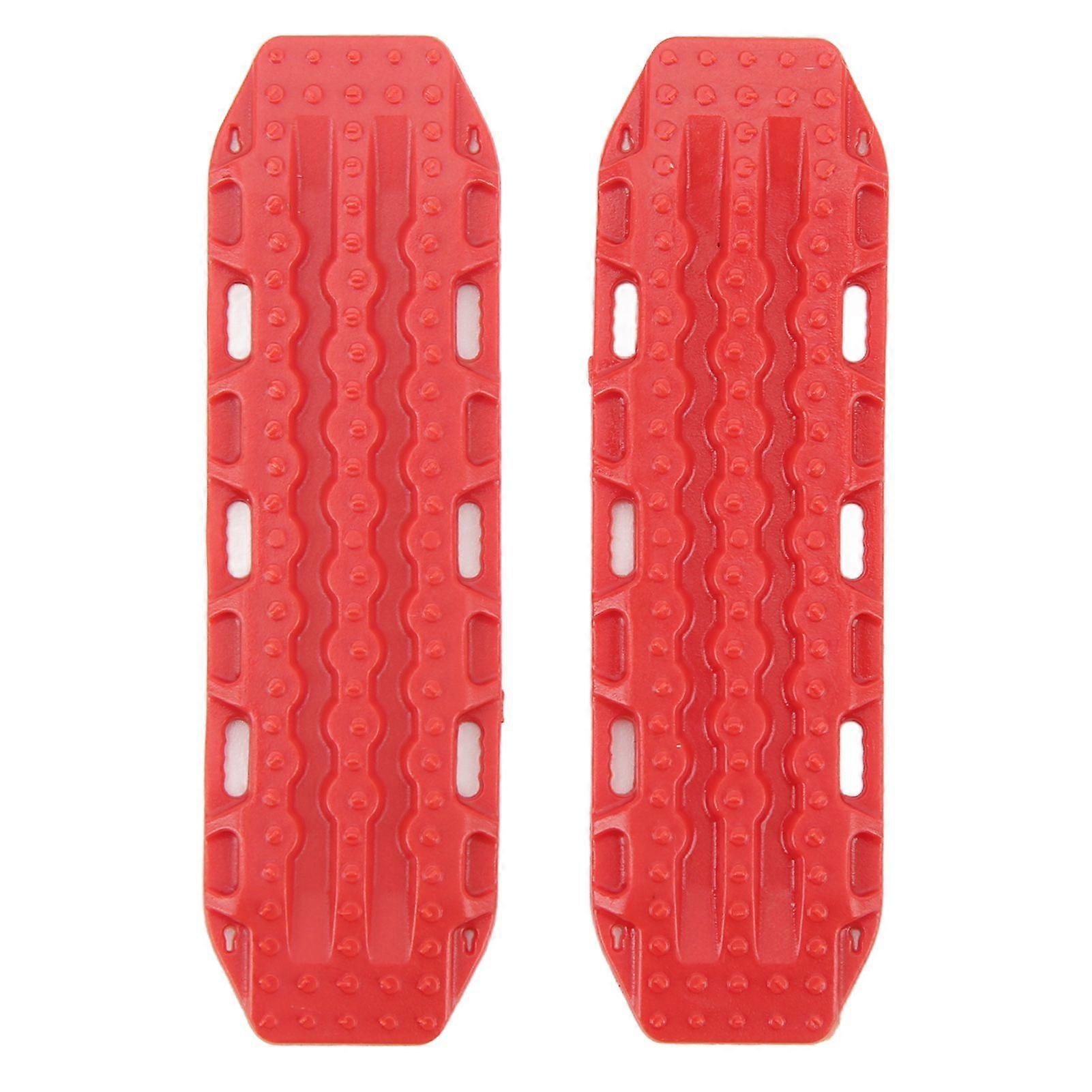 1 Pair Simulation Escape Board Plastic Sand Ladder Non Slip Escape Plate for 1/18 1/24 Scale RC Car Red