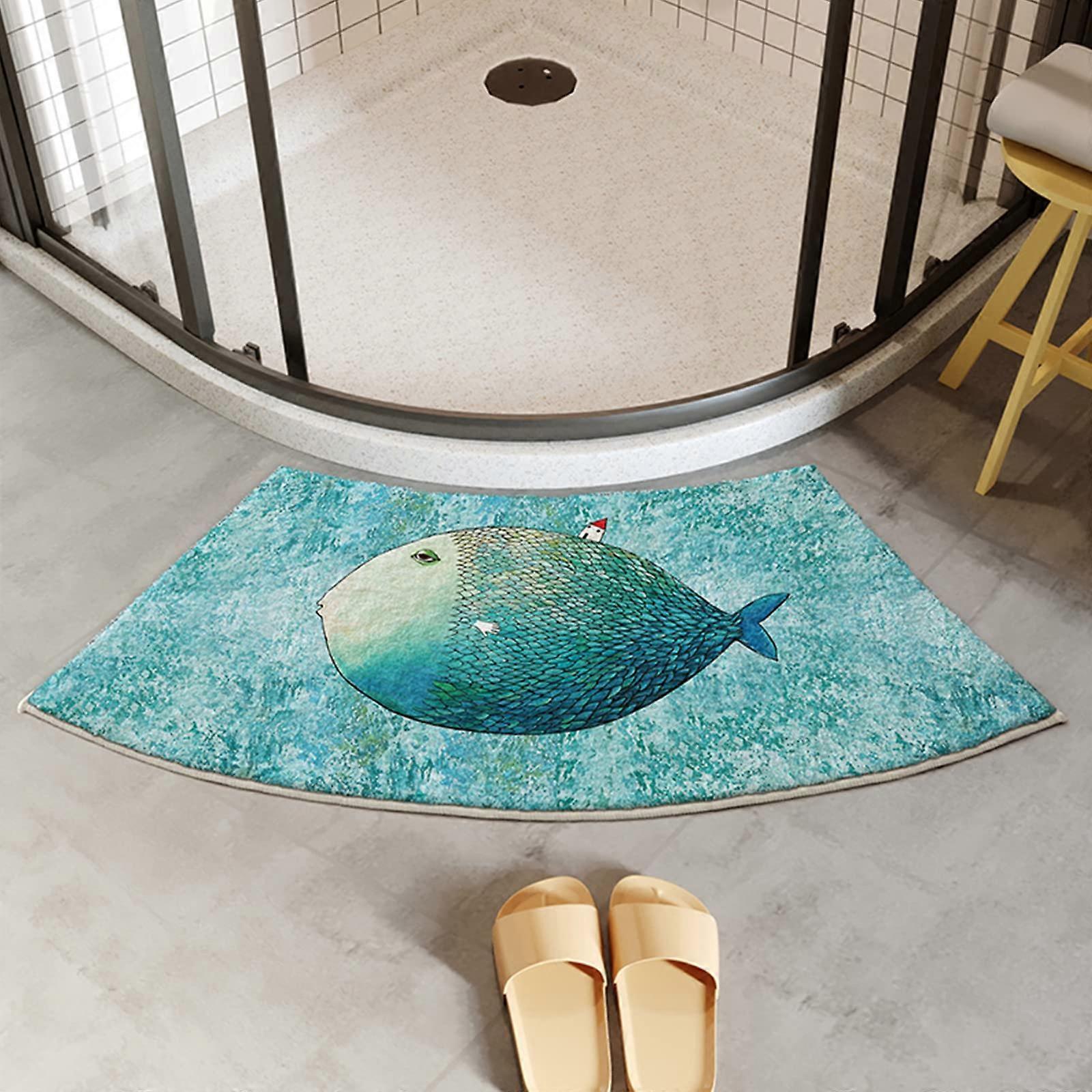 Curved Bath Mat For Shower And Tub Non Slip Water Absorbent Corner Shower Mat Shower Bath Mat