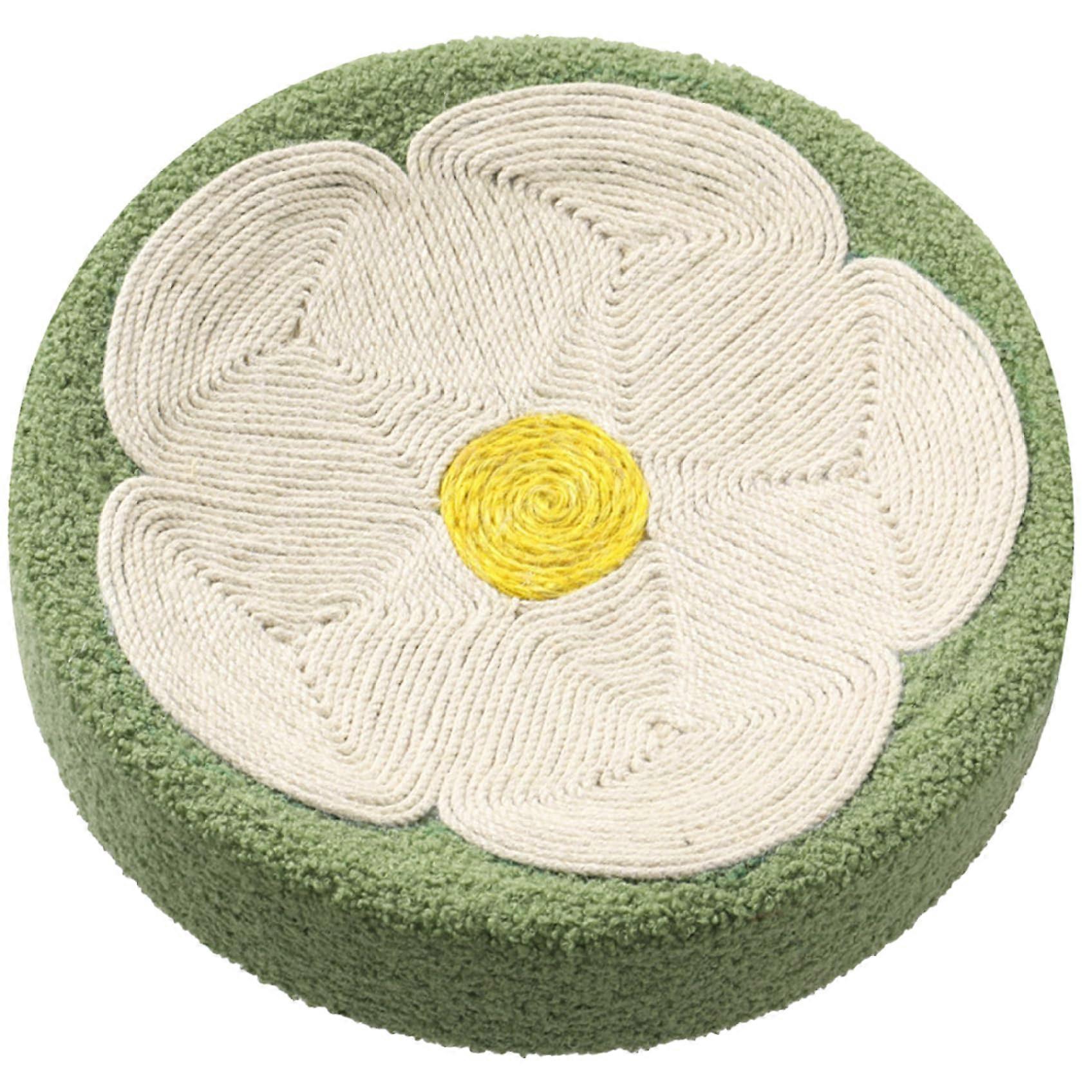 15 Inch Round Cat Scratcher Bowl 2In1 Flower Sisal Scratcher And Lounge For Kittens Cat Bed And Scratching Toy