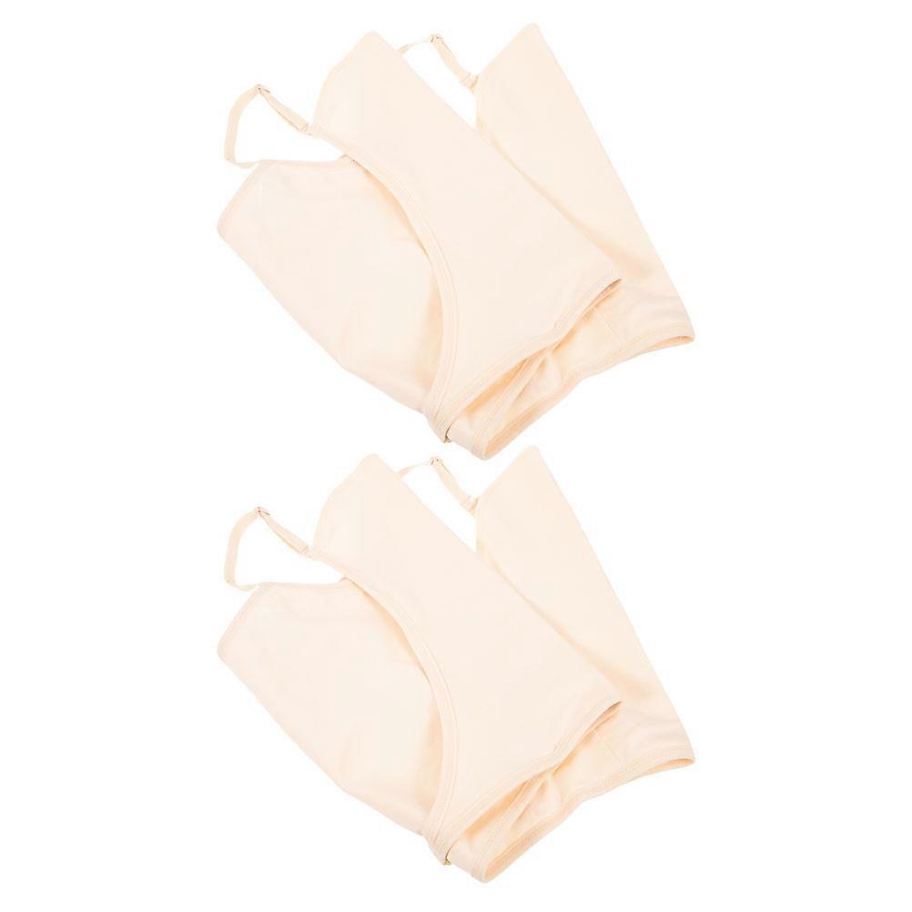 Absorbent Underarm Sweat Protector Strap Design for Women in Beige Made of Polyester Fiber 2Set